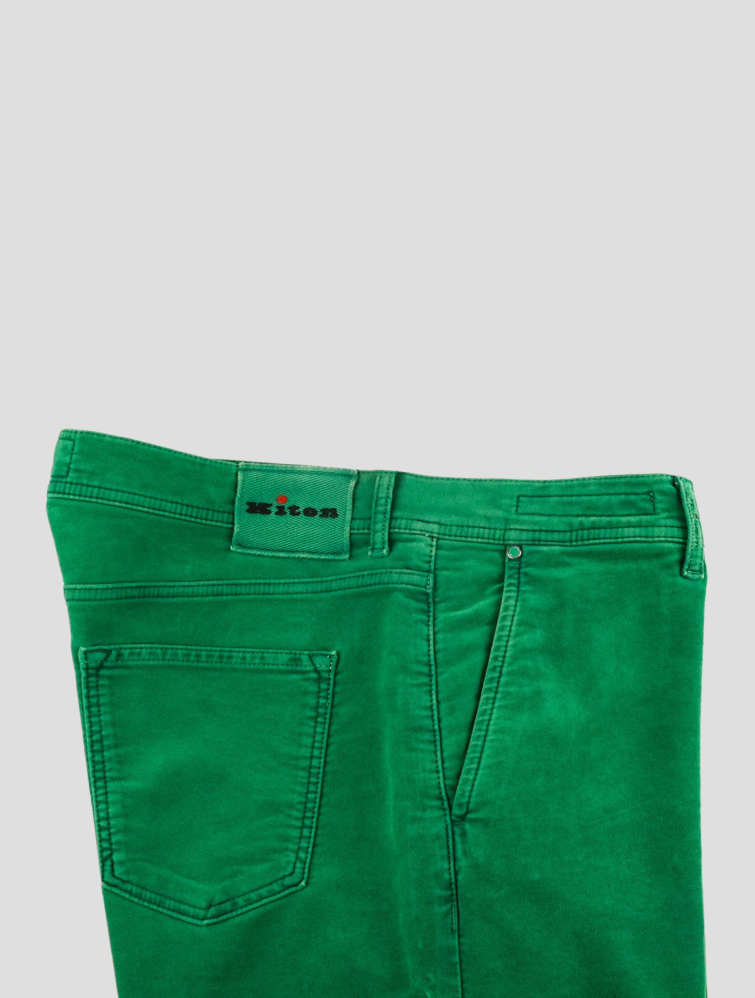 Kiton Green Cotton Ea Velvet Pants