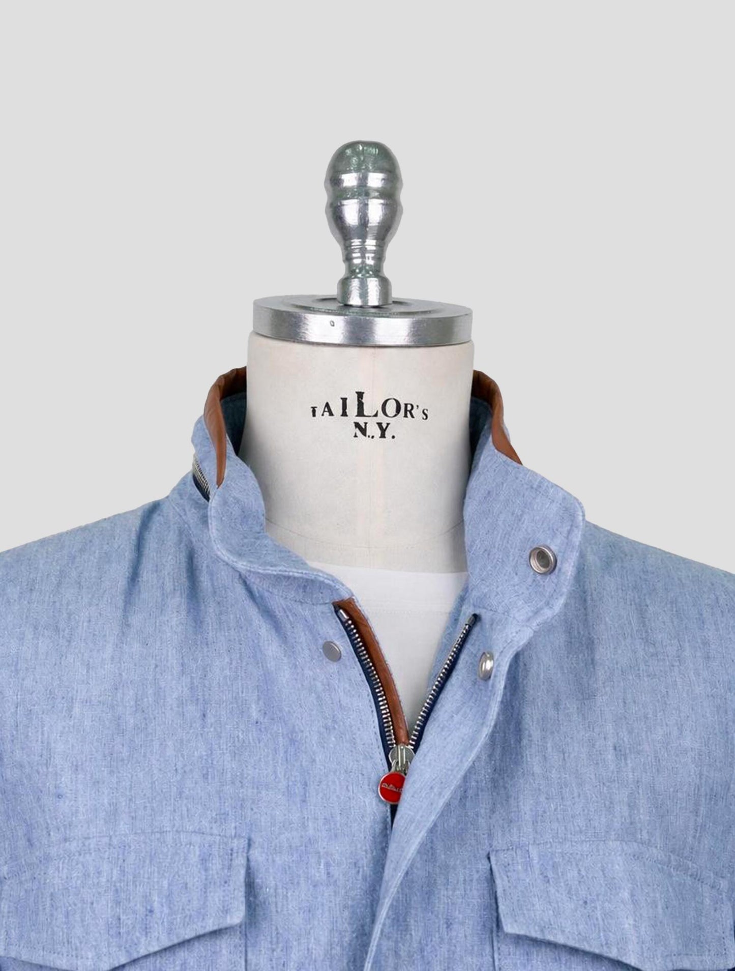 Kiton Light Blue Linen Coat