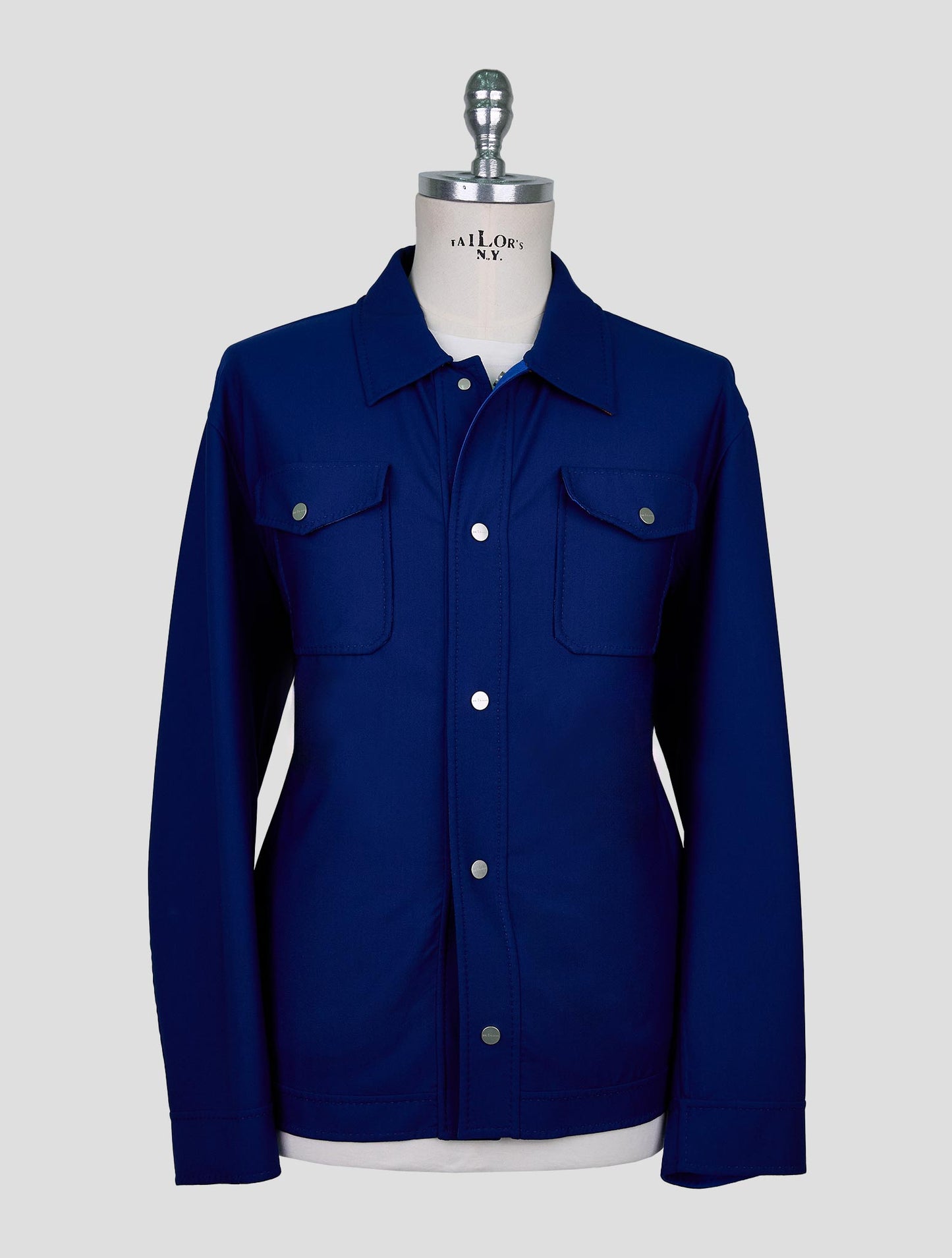 Kiton Blue Pa Wool Ea Silk Coat