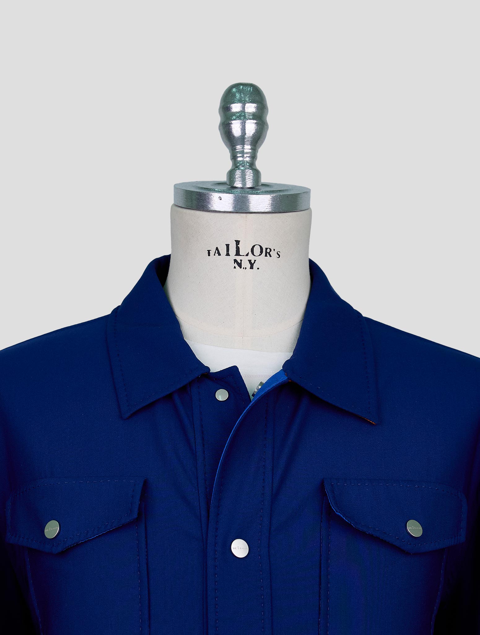 Kiton Blue Pa Wool Ea Silk Coat