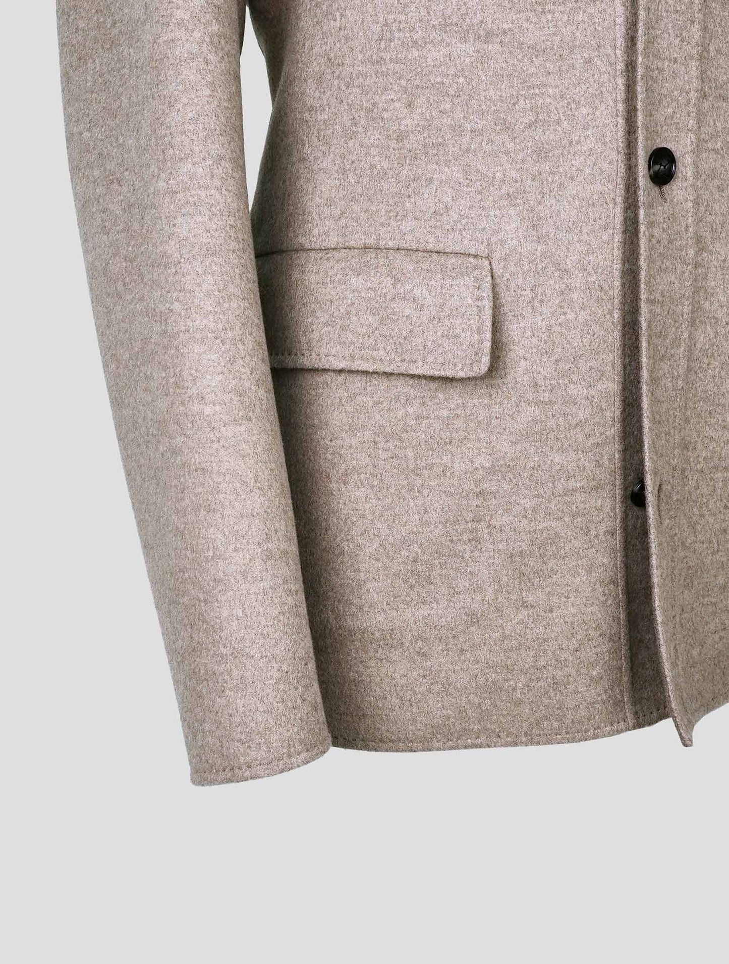 Kiton Beige Wool Cashmere Coat