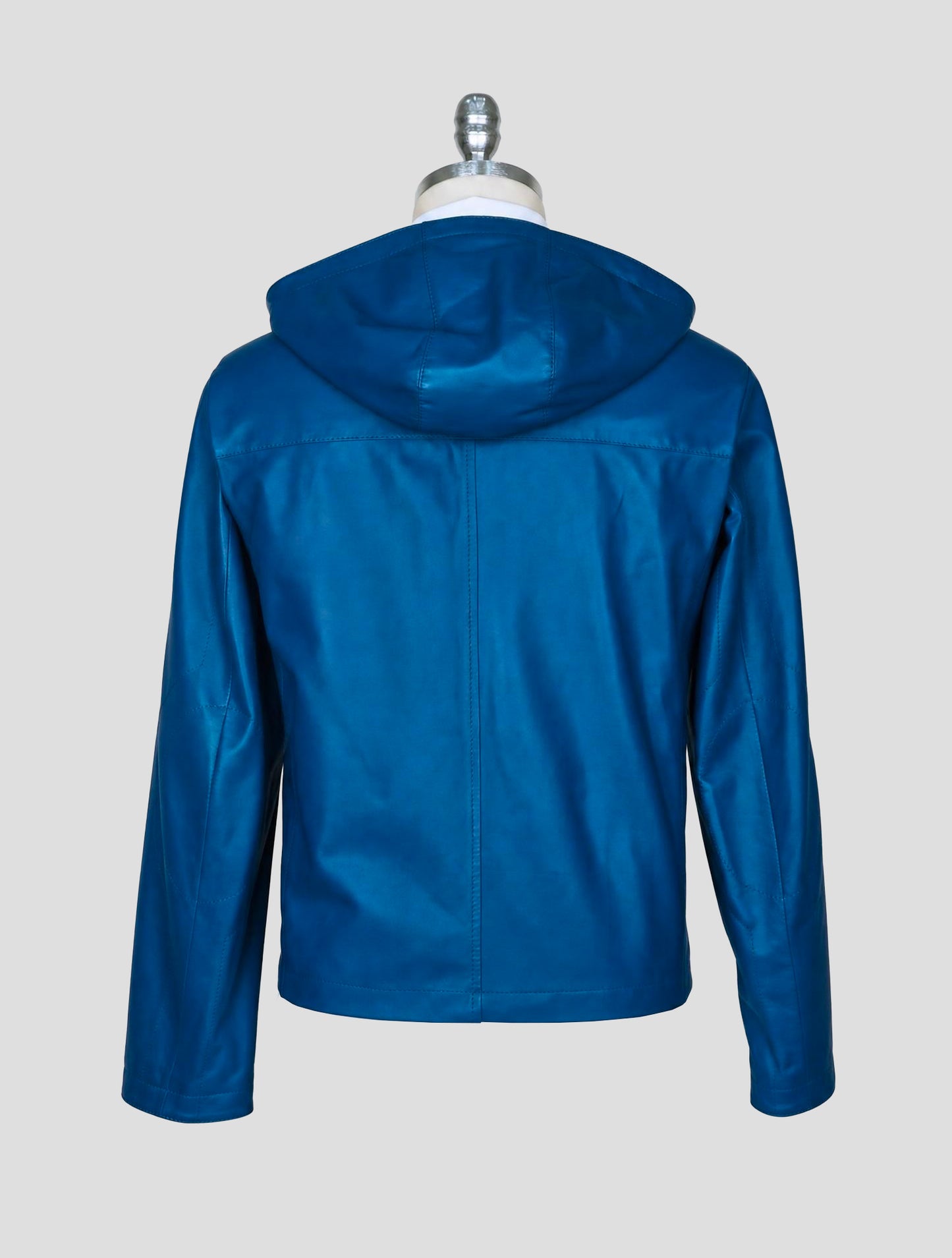 Kiton Blue Leather Coat