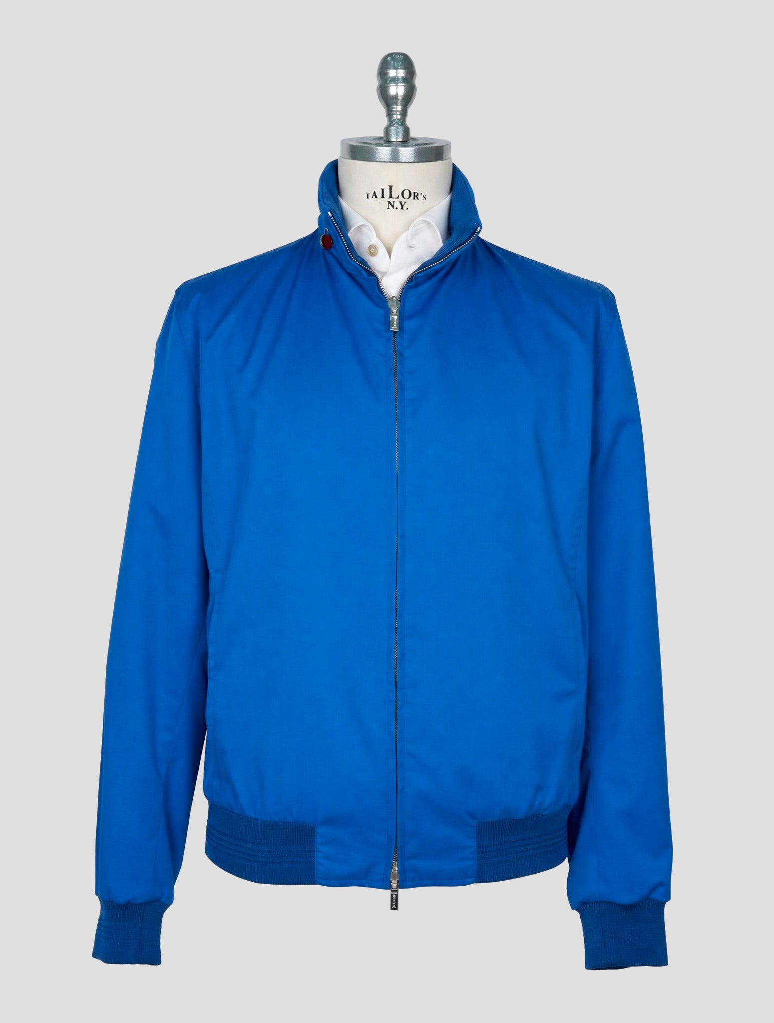 Kiton Blue Cotton Wool Pl Coat