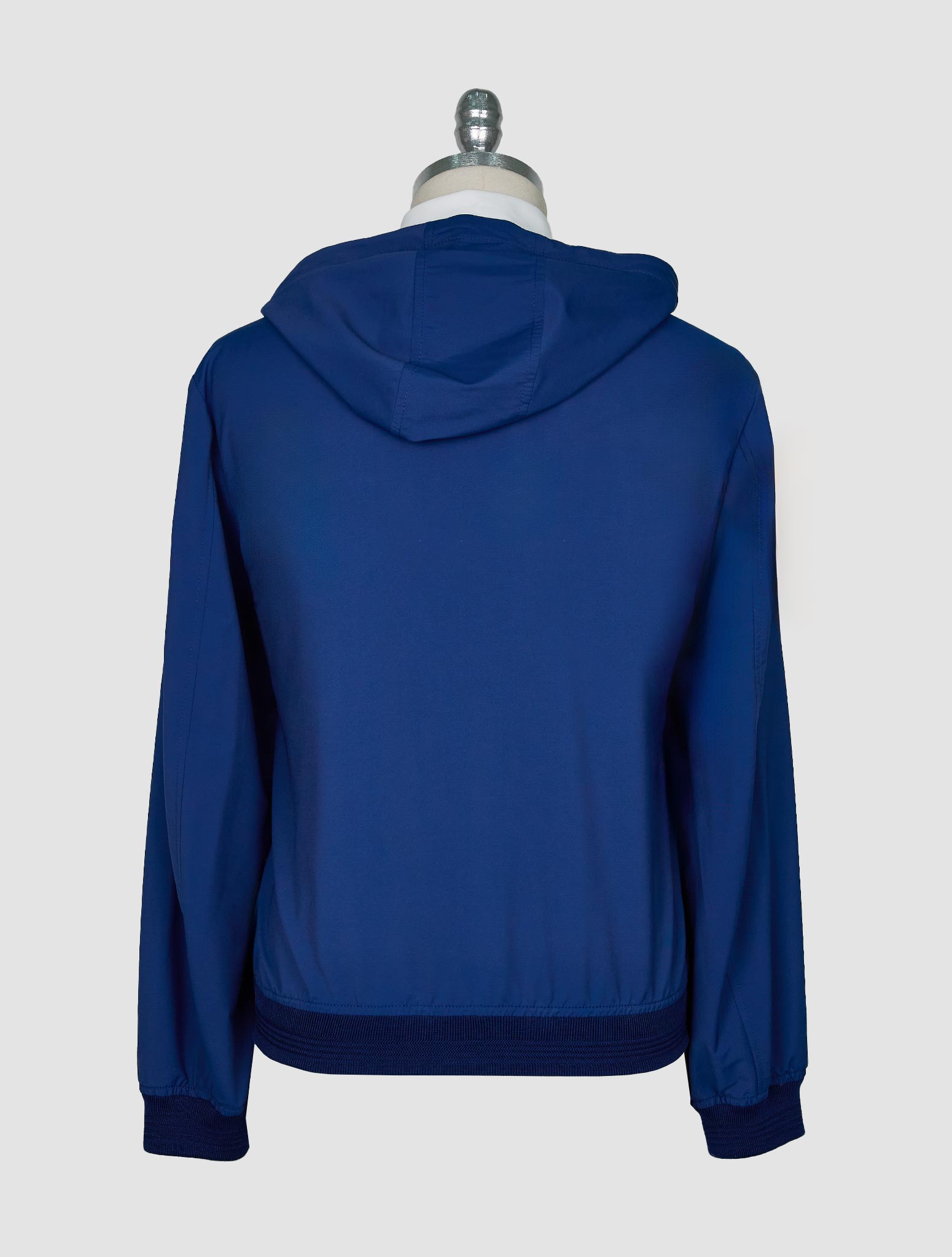 Kiton Blue Cotton Virgin Wool Coat
