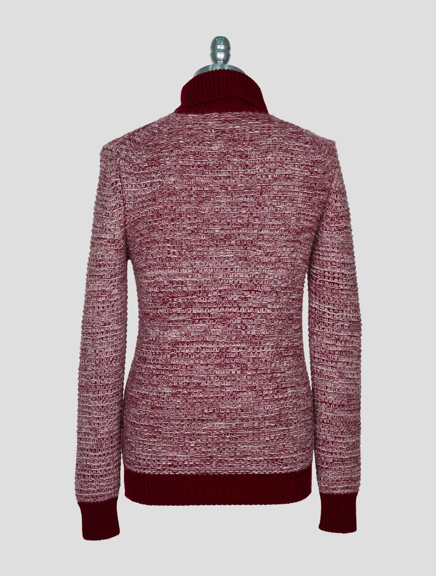 Kiton Burgundy White Cashmere Sweater Turtleneck