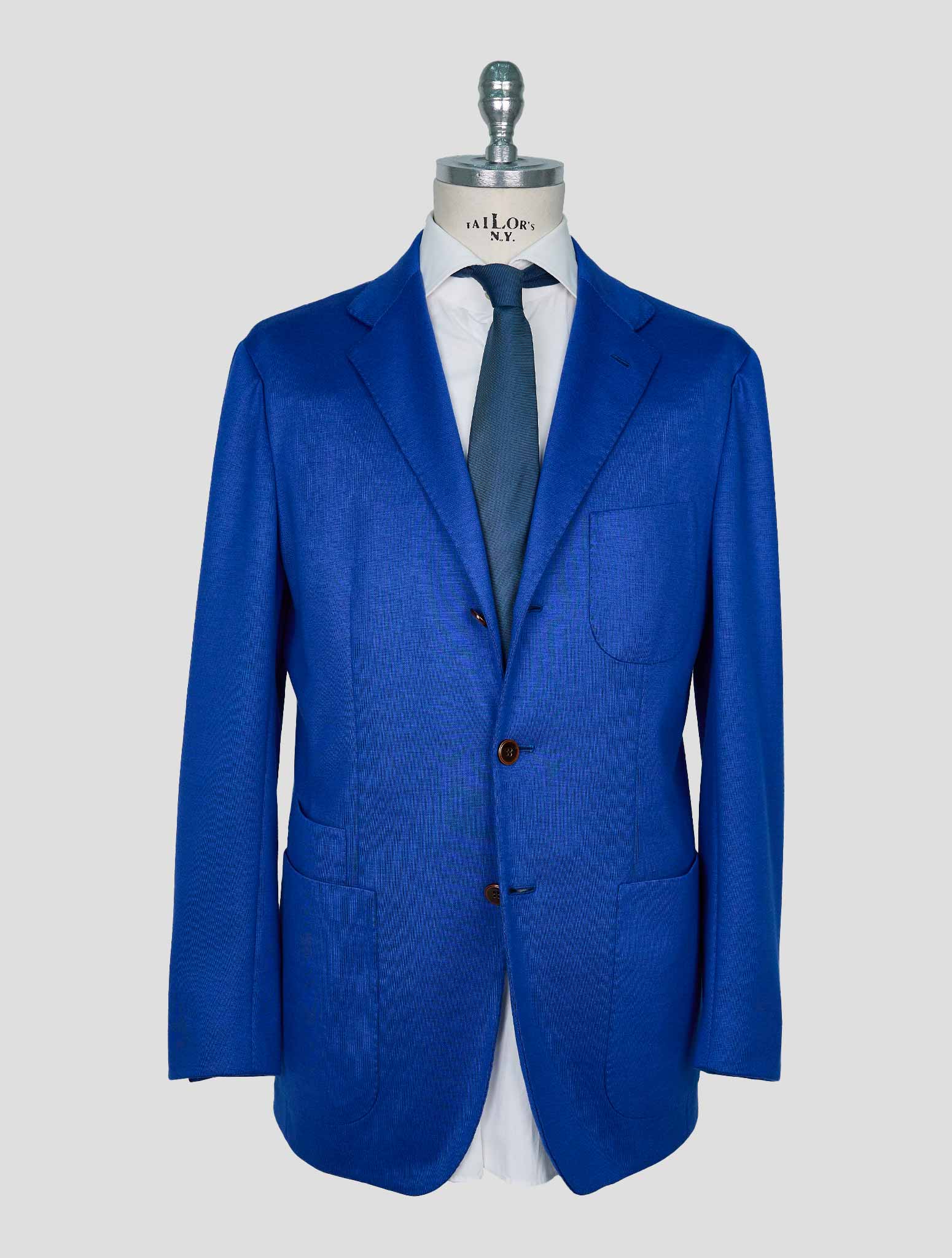 Kiton Blue Cashmere Pl Blazer