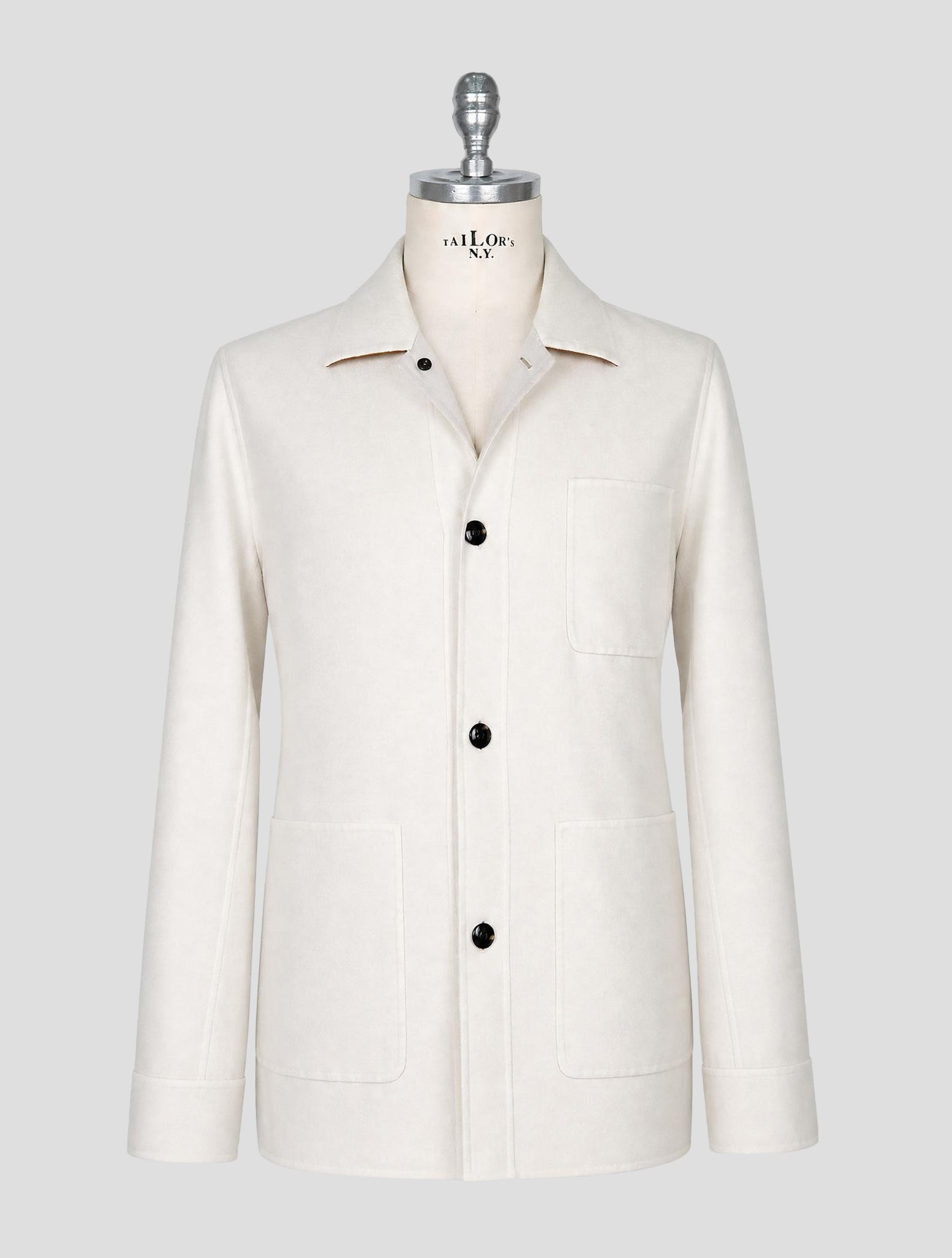 Kiton White Cashmere Silk Coat