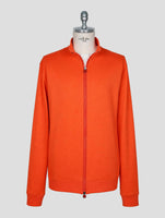 Kiton Orange Cotton Sweater Full Zip