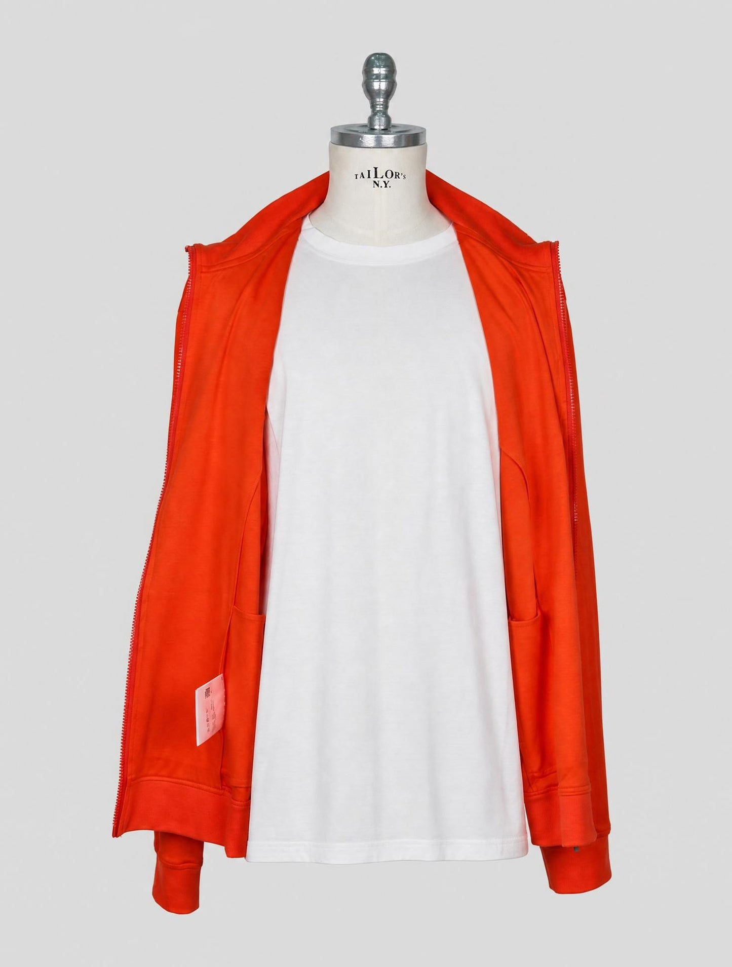 Kiton Orange Cotton Sweater Full Zip