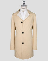 Kiton Beige Cotton Virgin Wool Overcoat