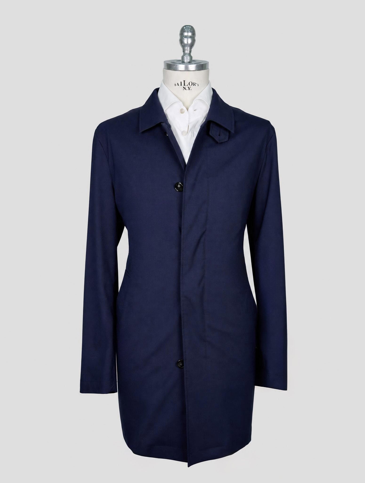 Kiton Blue Virgin Wool Pa Ea Coat