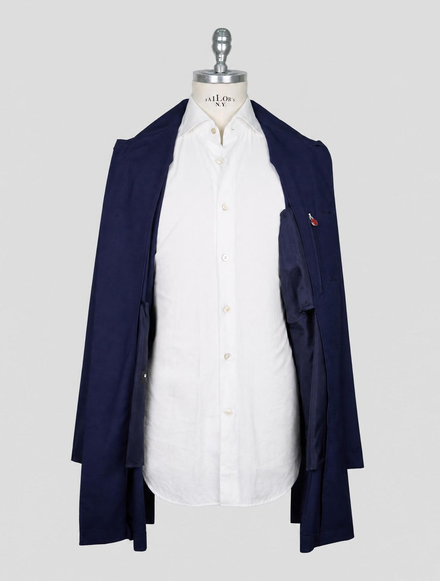 Kiton Blue Virgin Wool Pa Ea Coat