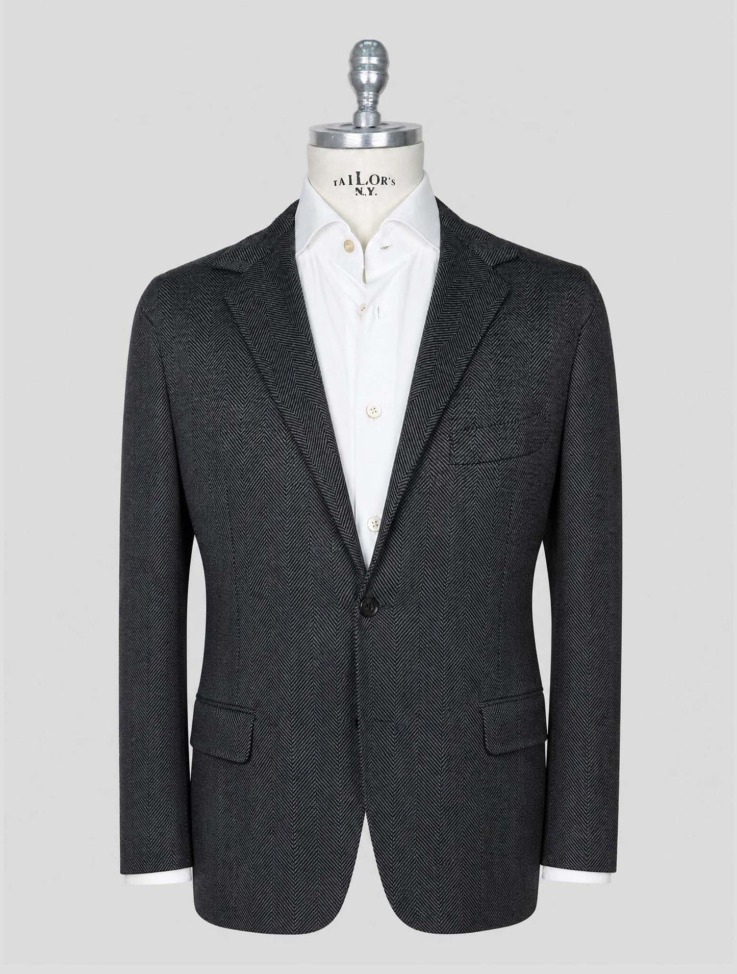 Kiton Knt Gray Wool Cashmere Pl Suit