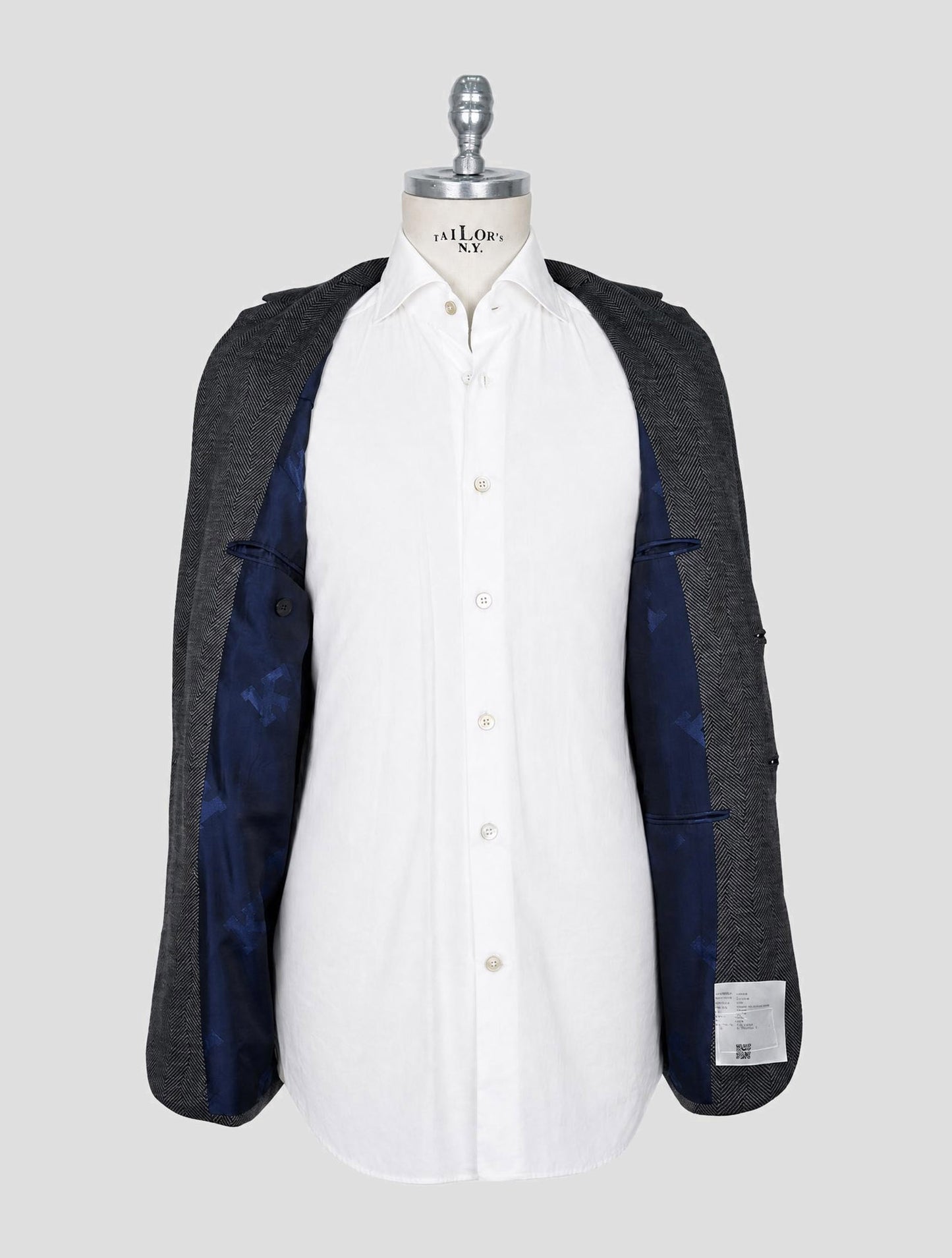 Kiton Knt Gray Wool Cashmere Pl Suit