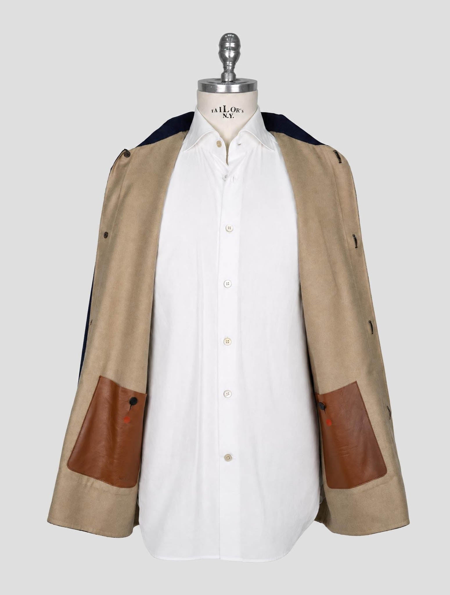 Kiton Blue Cashmere Silk Coat