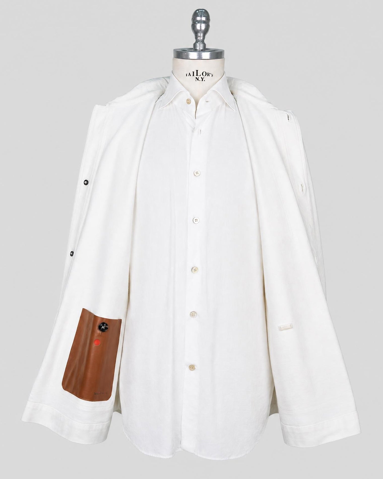 Kiton White Cotton Ea Coat