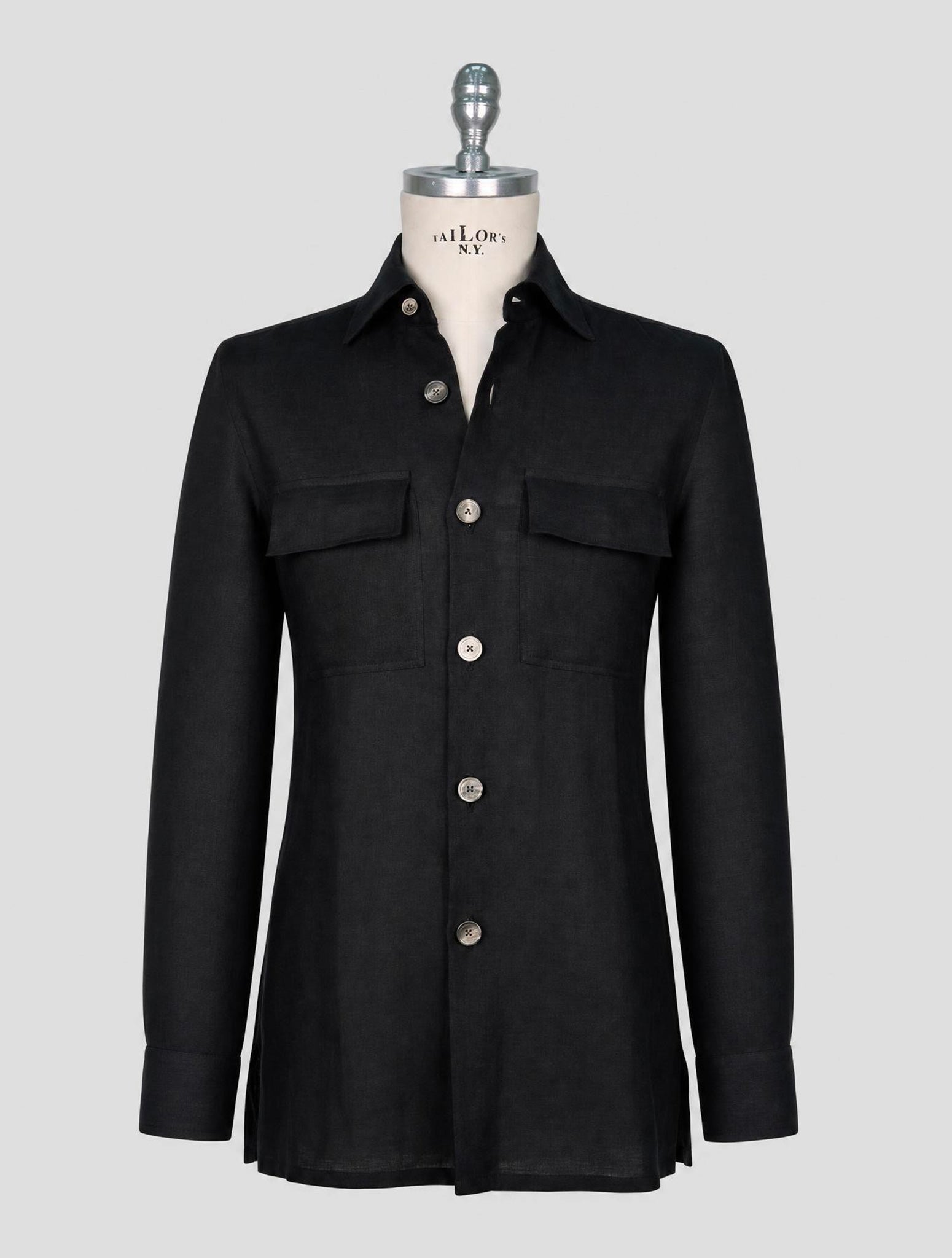 Kiton Black Linen Shirt
