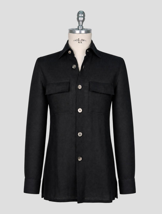 Kiton Black Linen Shirt