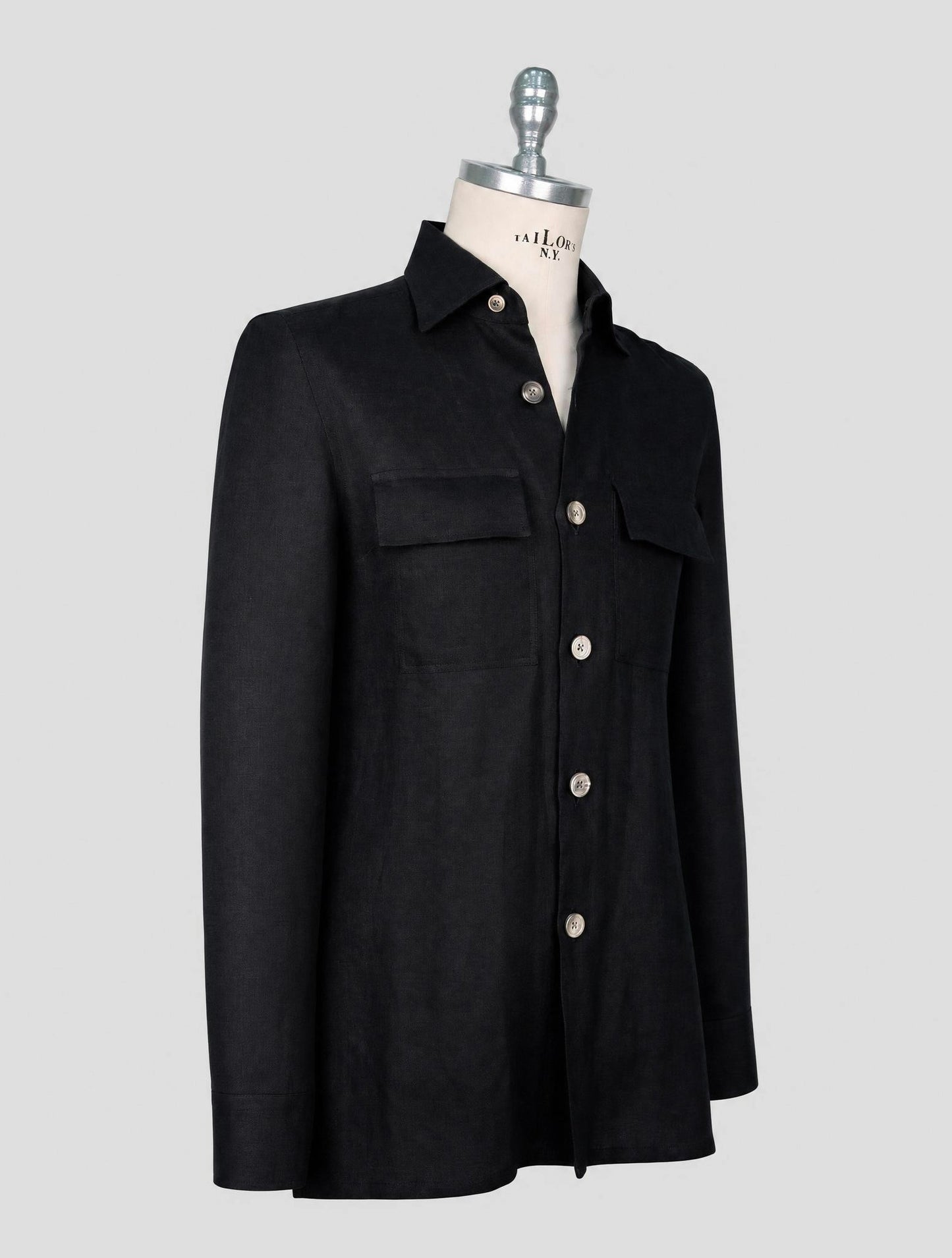 Kiton Black Linen Shirt