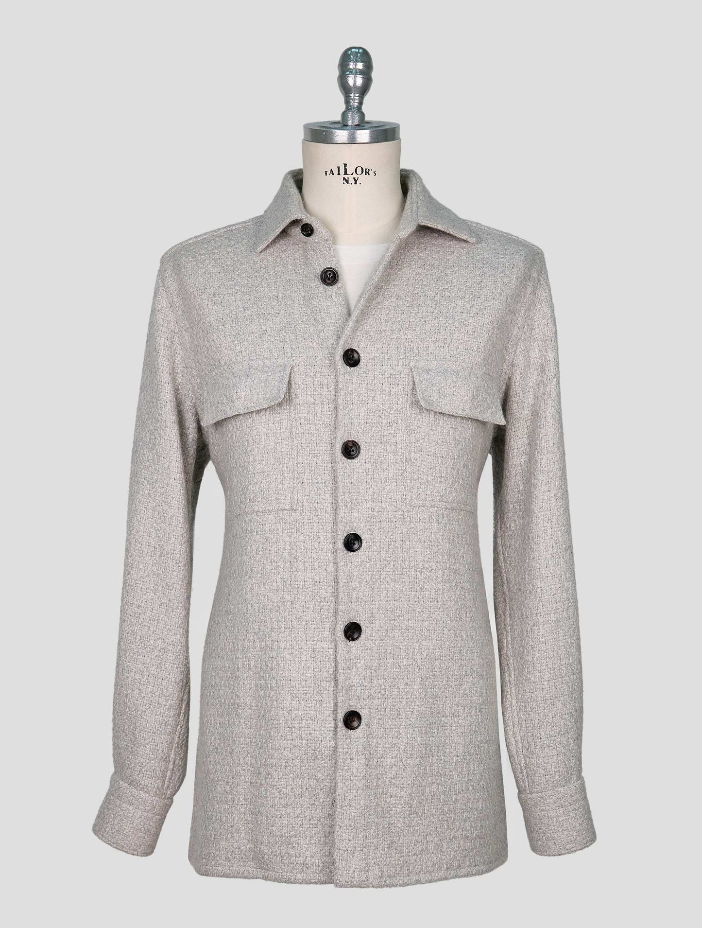 Kiton Gray Cashmere Shirt