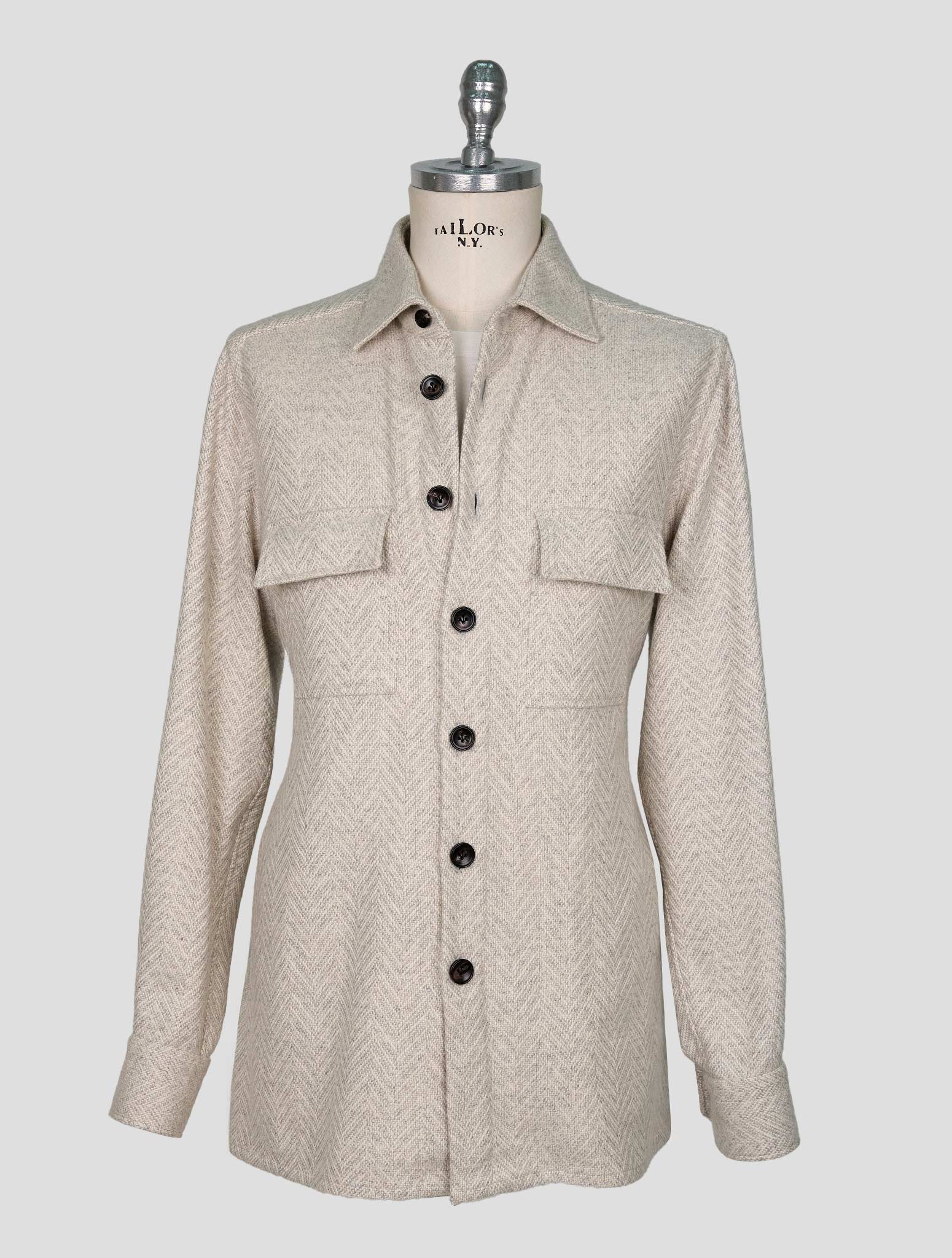 Kiton Gray Cashmere Shirt