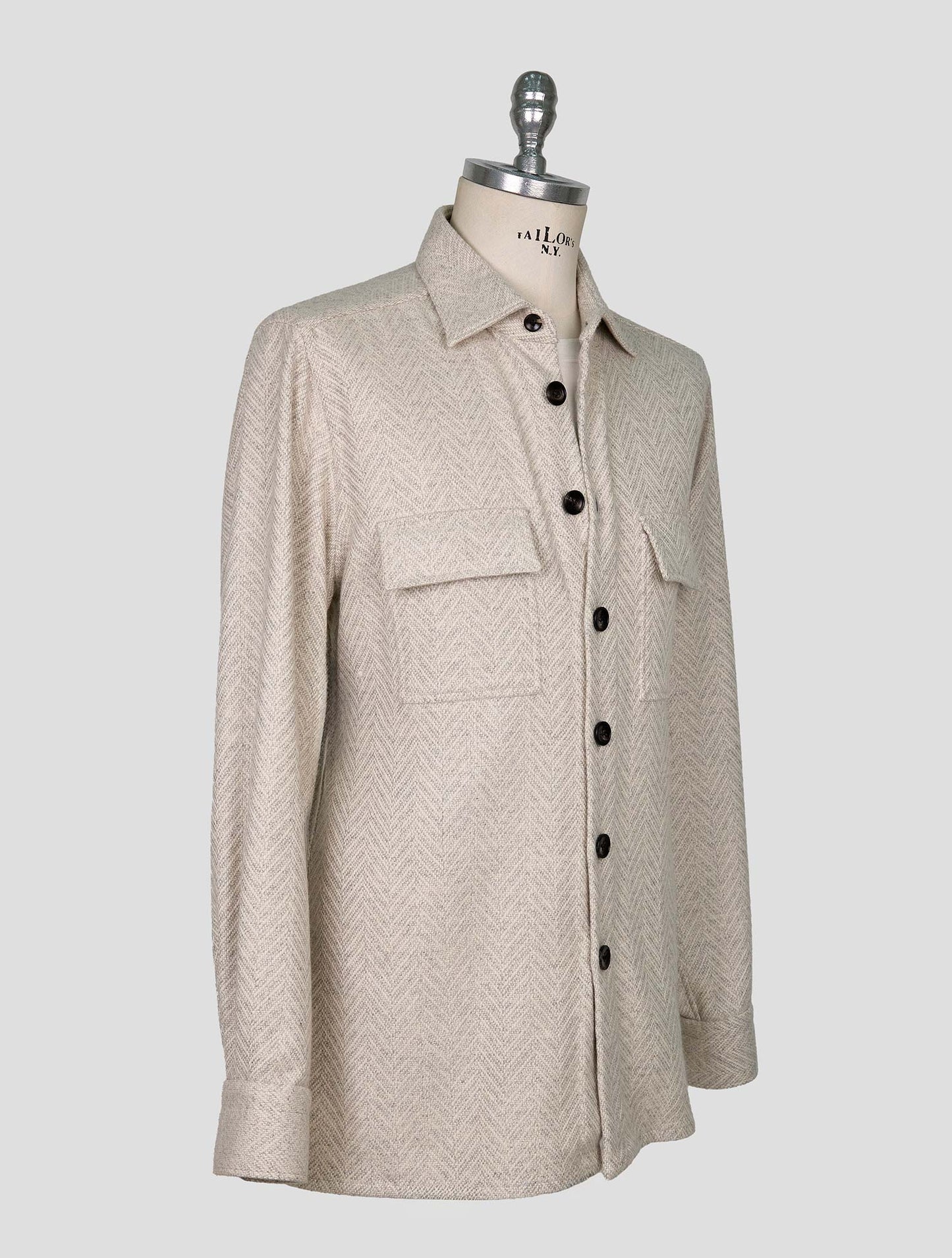 Kiton Gray Cashmere Shirt
