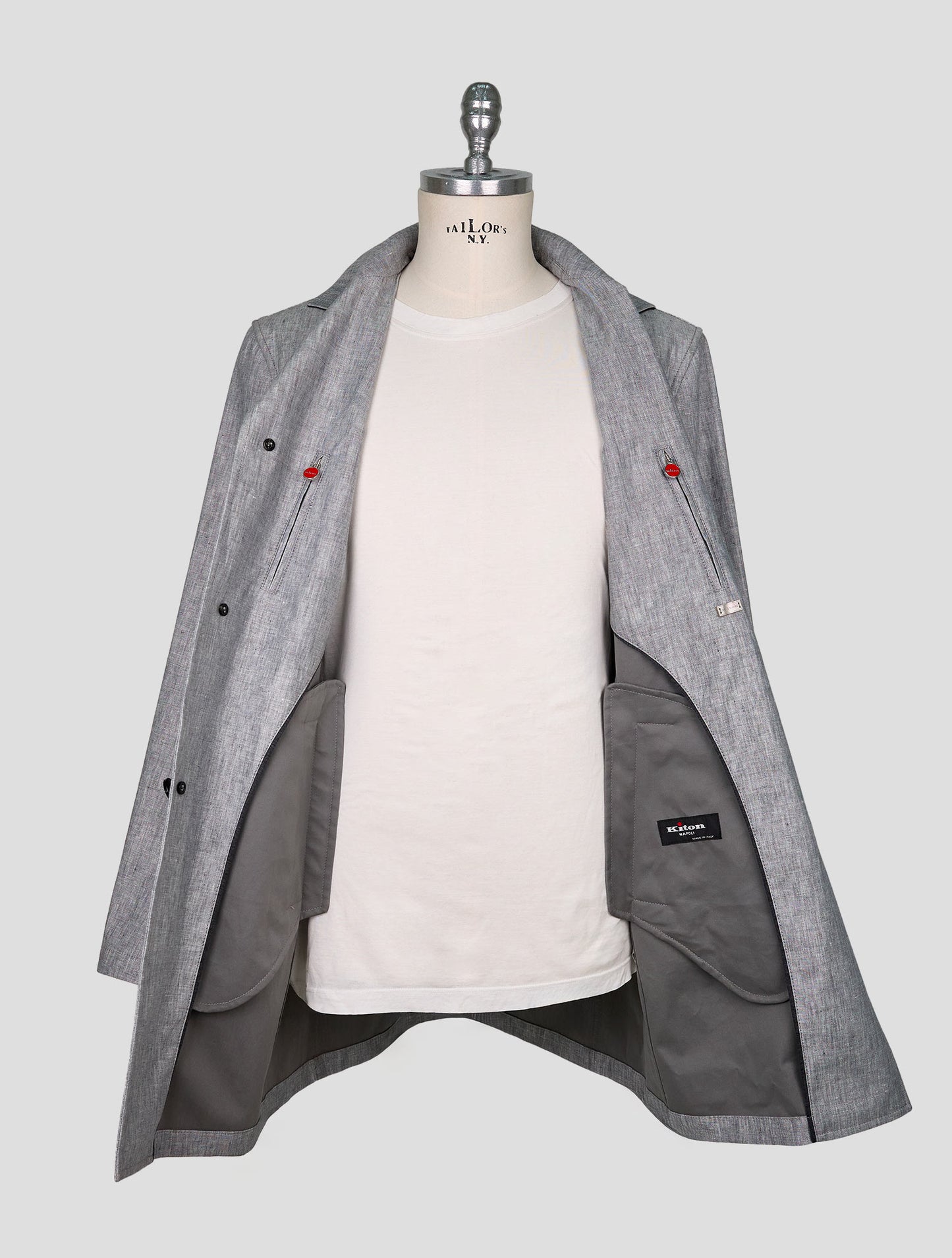 Kiton Gray Linen Overshirt