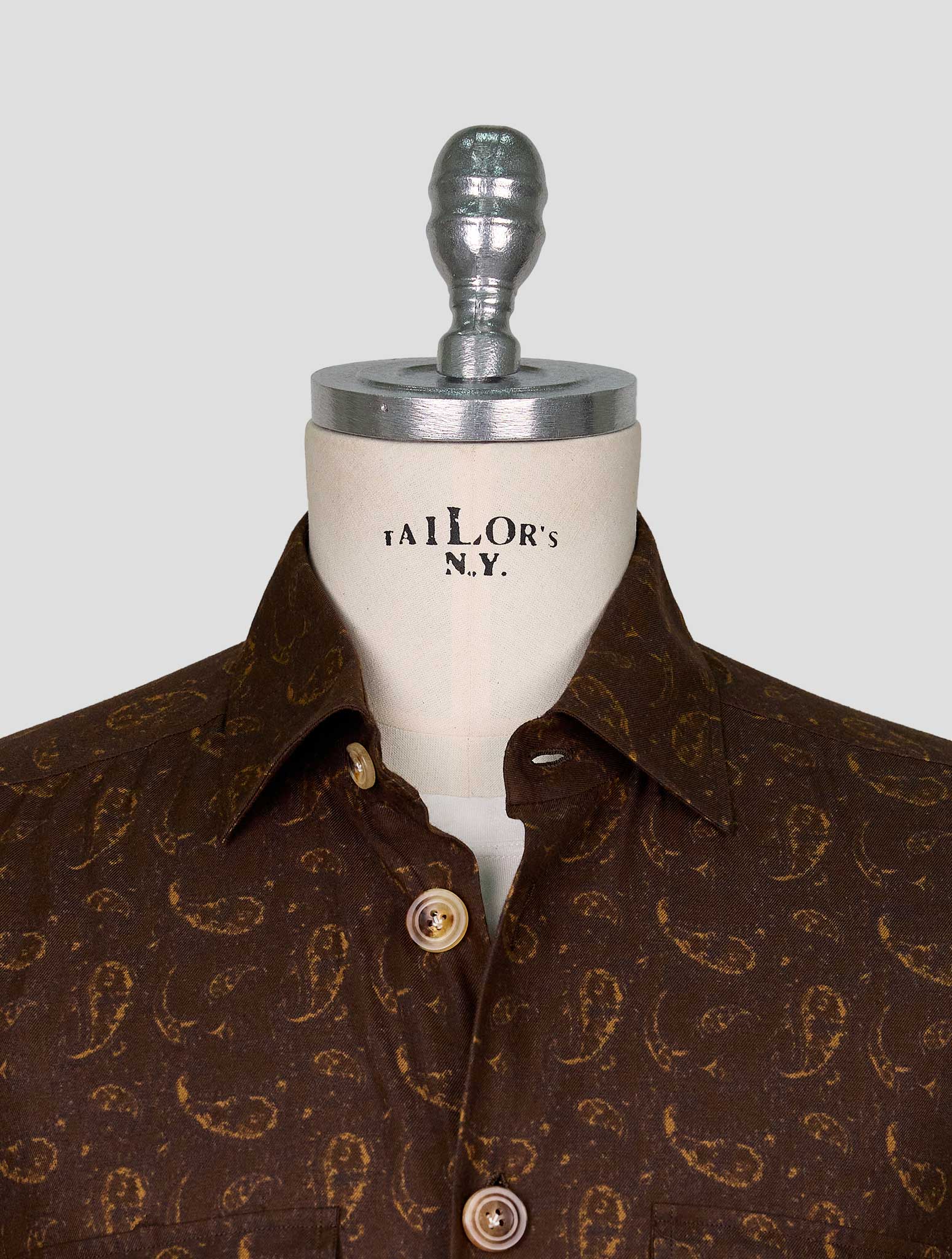 Kiton Brown Cotton Shirt