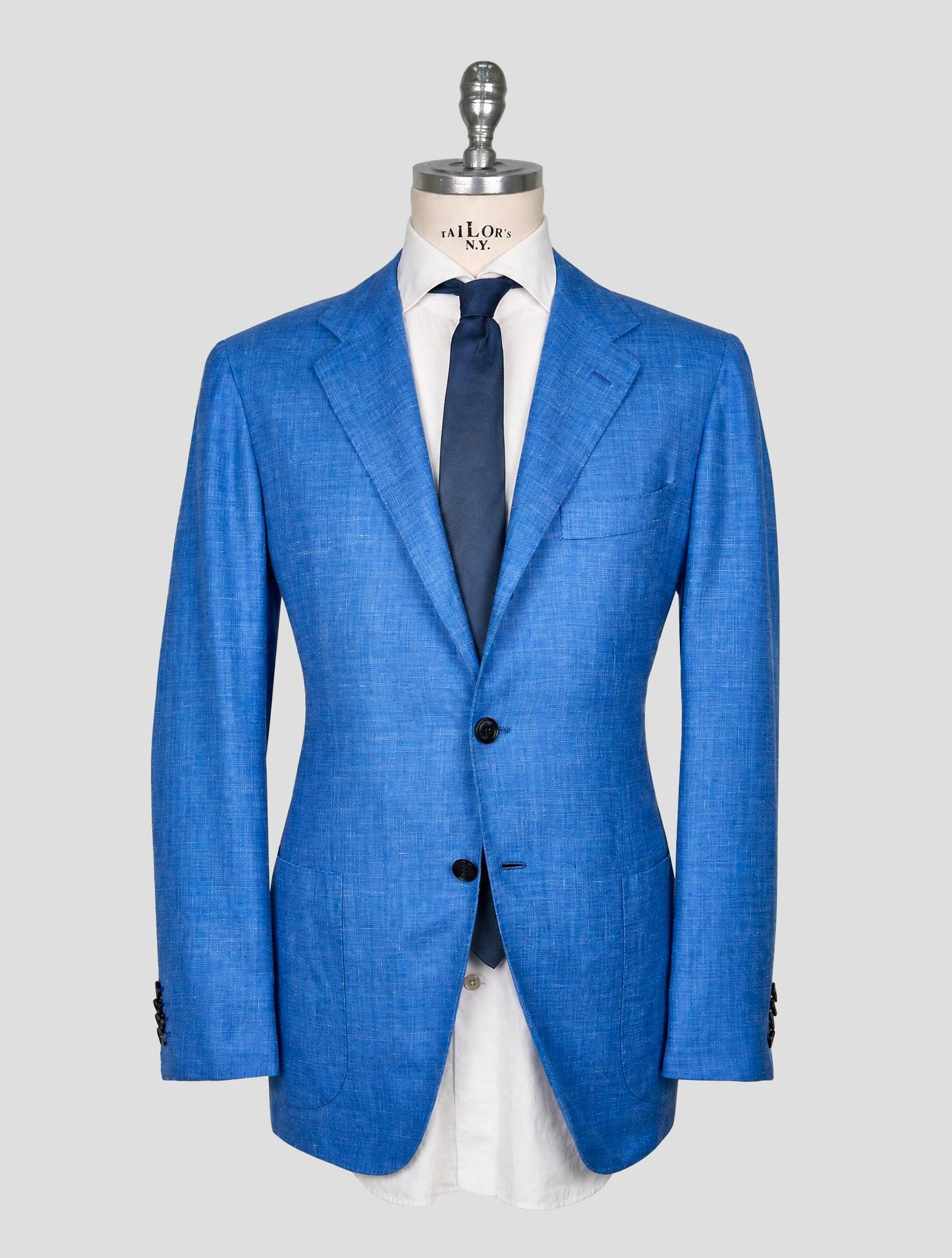 Kiton Blue Cashmere Silk Linen Blazer