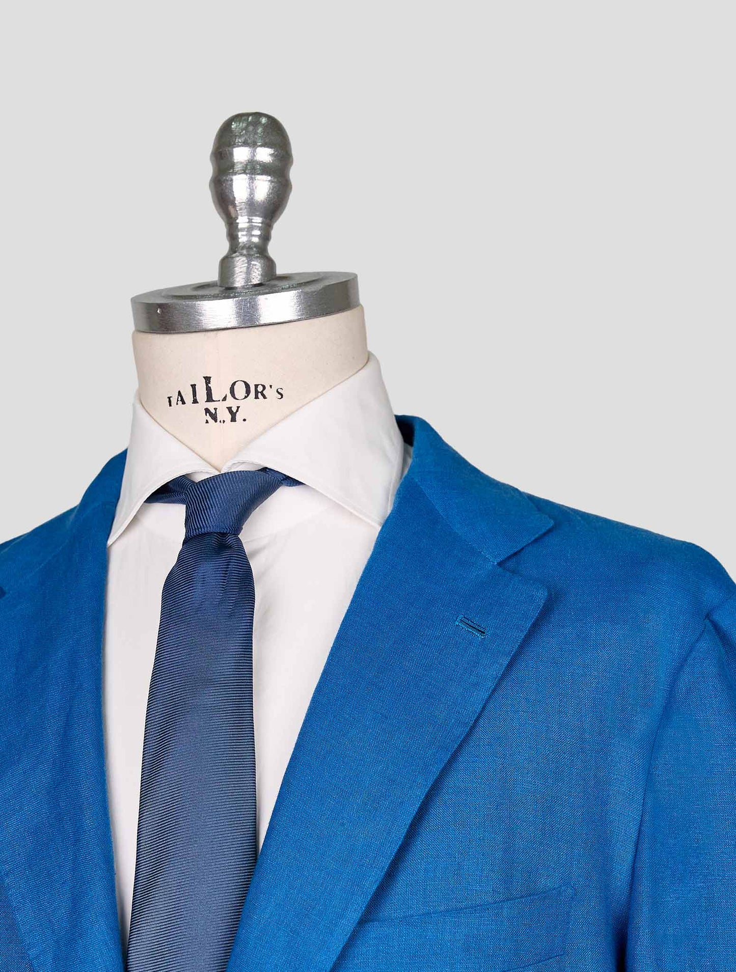 Kiton Blue Linen Blazer