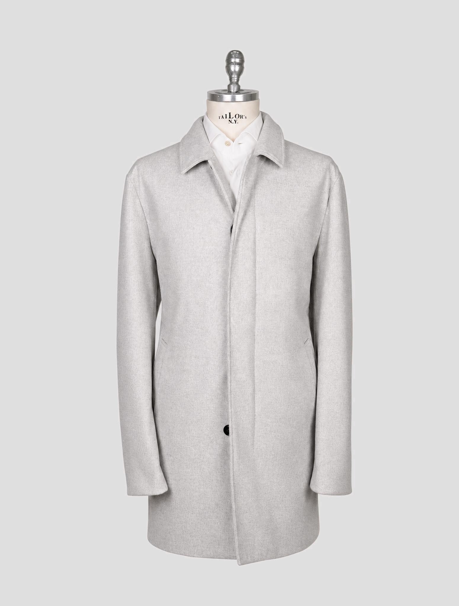 Kiton Gray Cashmere Pa Overcoat