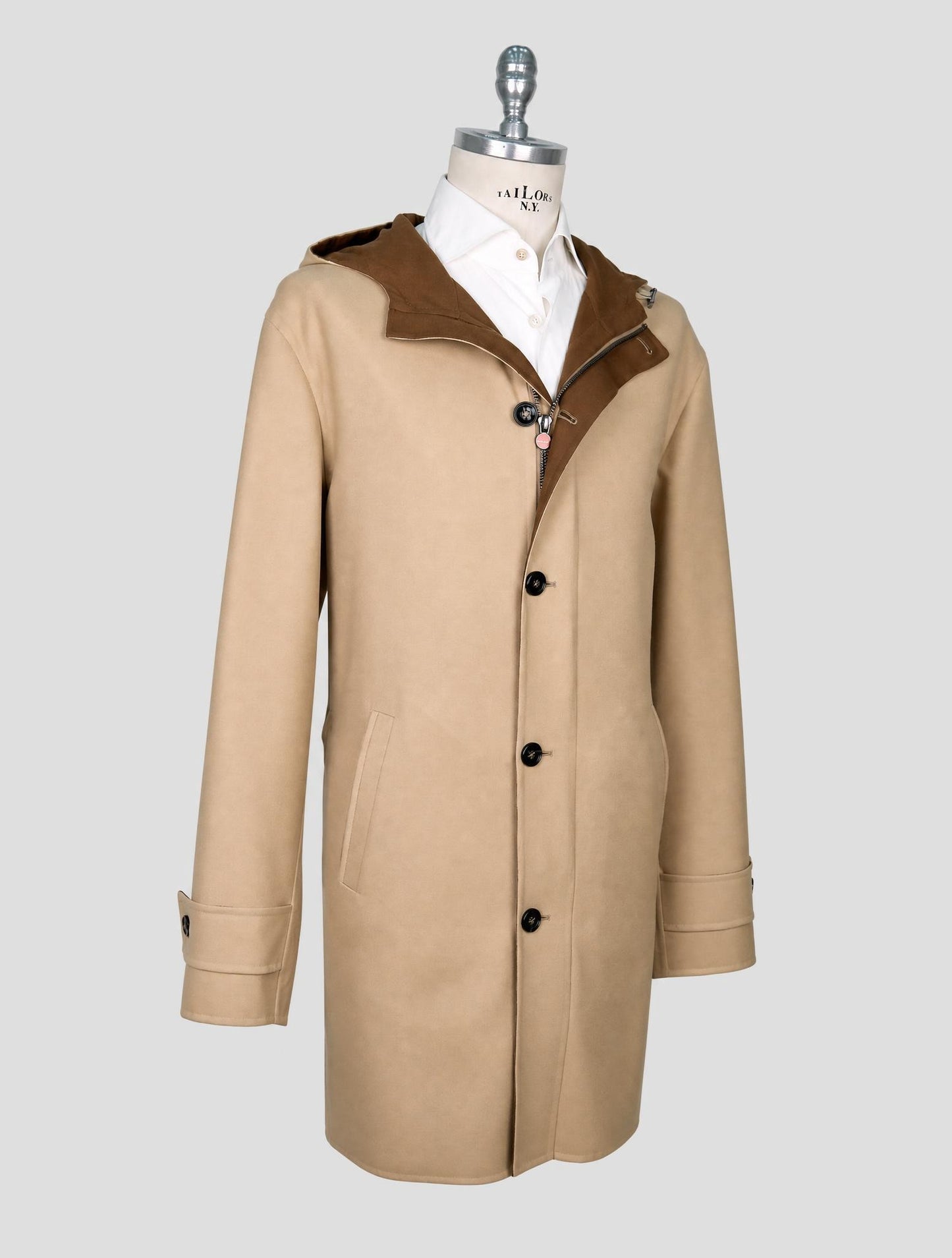 Kiton Beige Wool Ea Overcoat