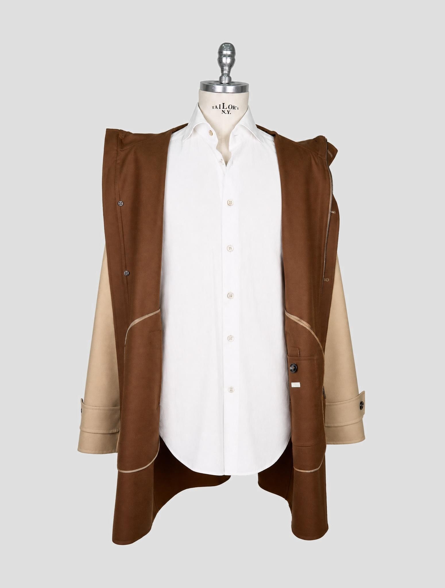 Kiton Beige Wool Ea Overcoat