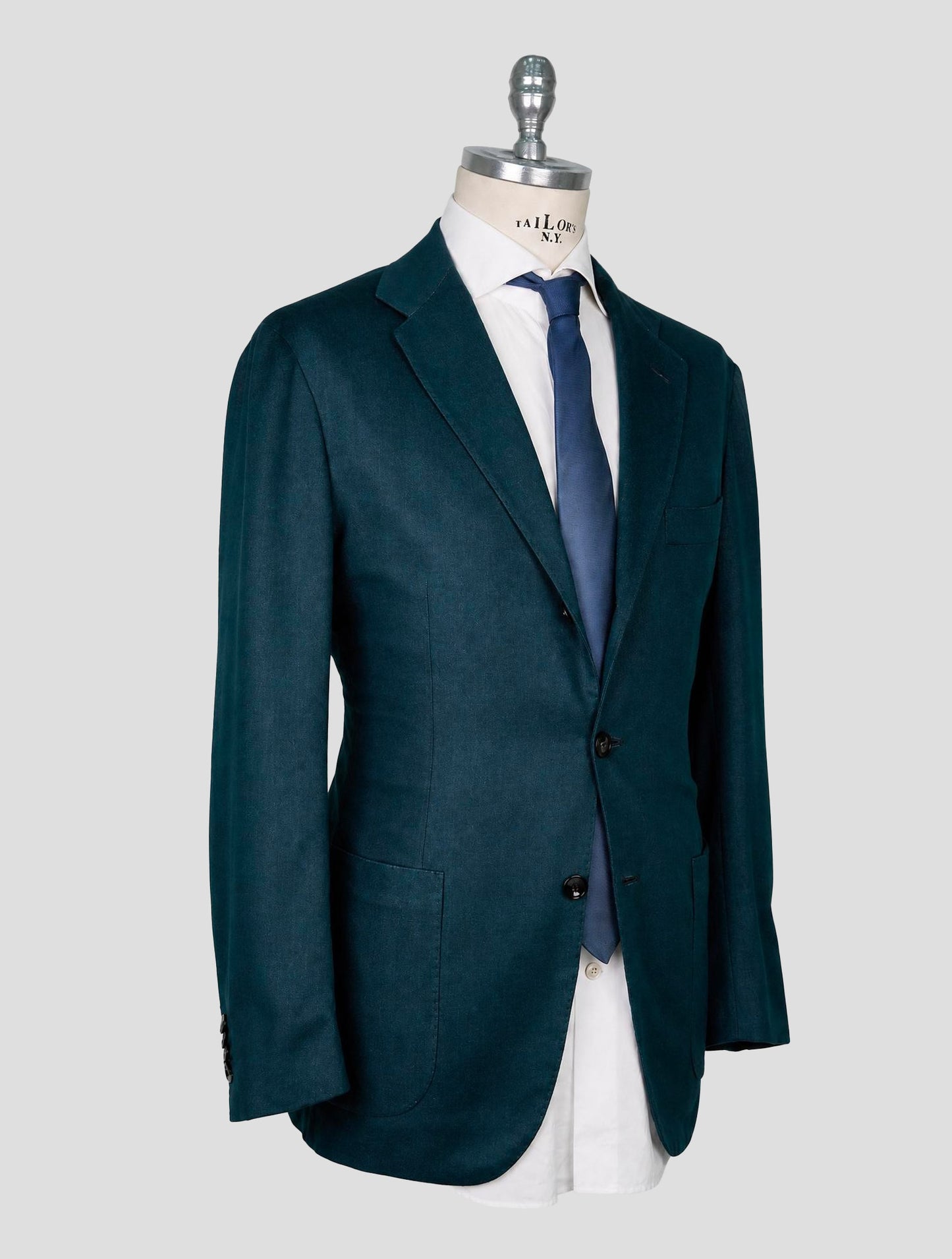 Kiton Green Vicuna Perù Silk Blazer