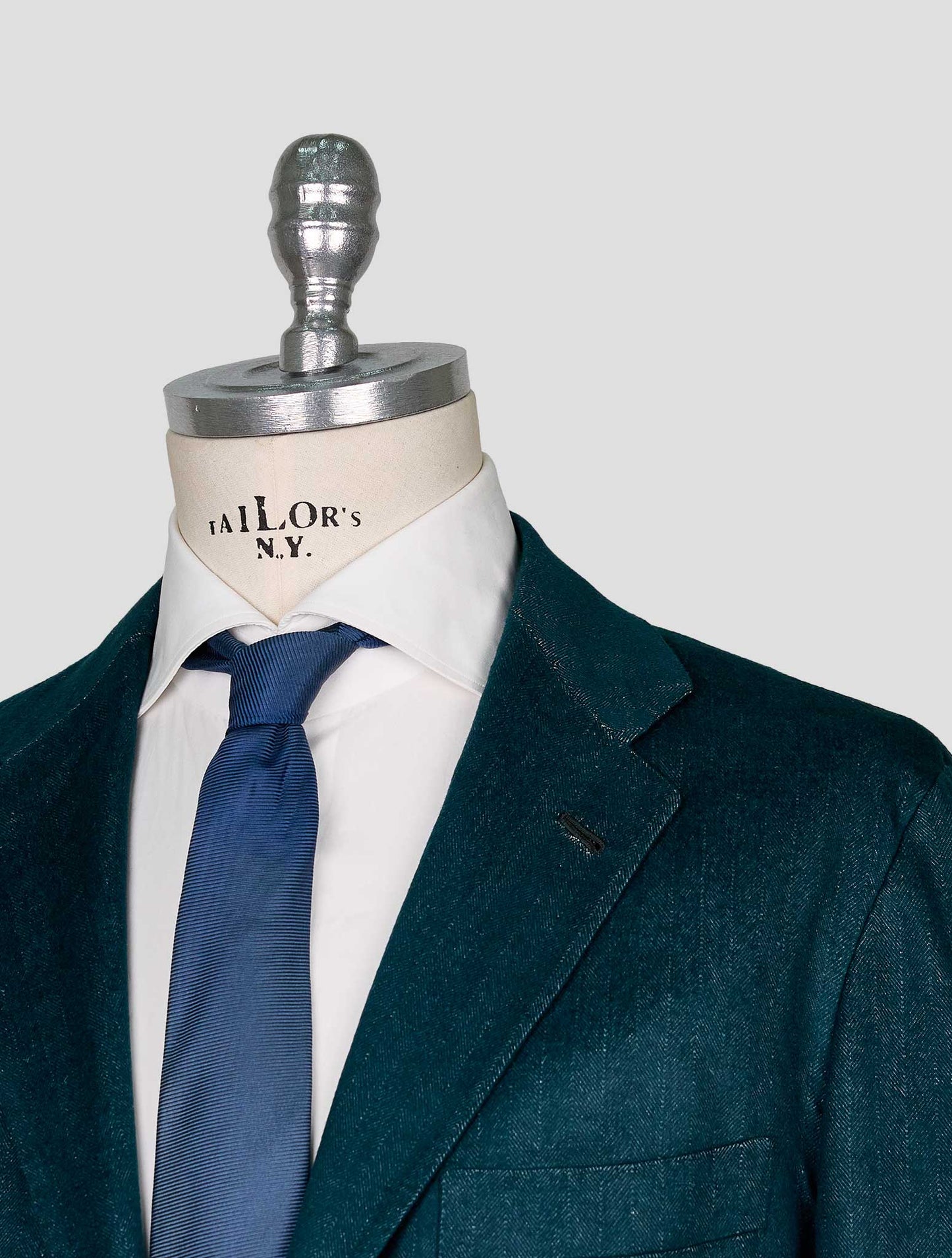 Kiton Green Vicuna Perù Silk Blazer