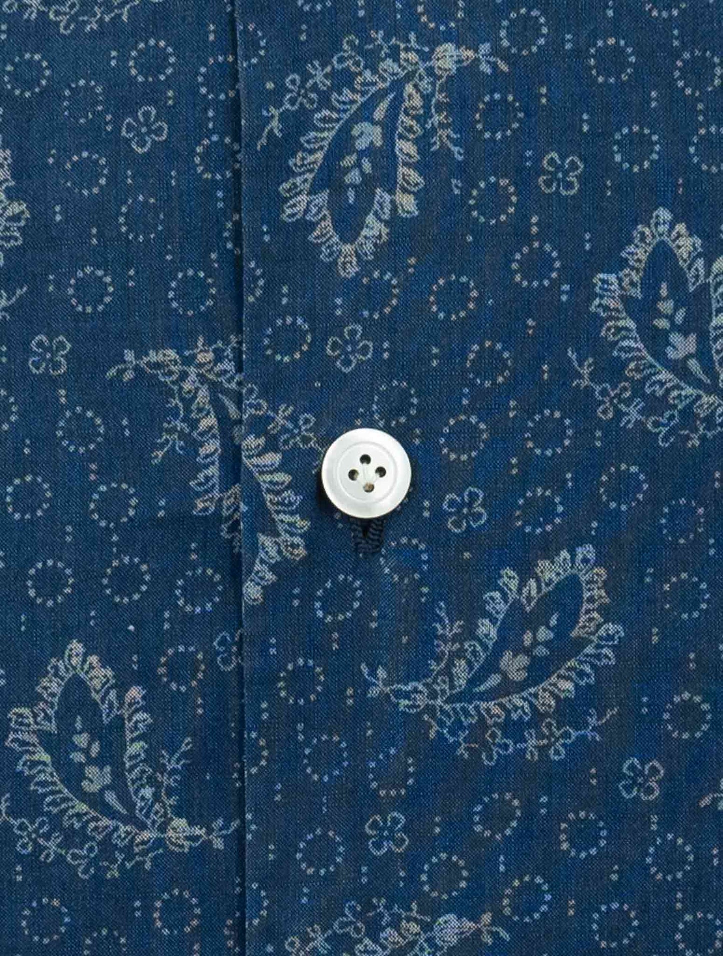 Kiton Blue Cotton Shirt