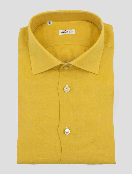 Kiton Yellow Linen Shirt
