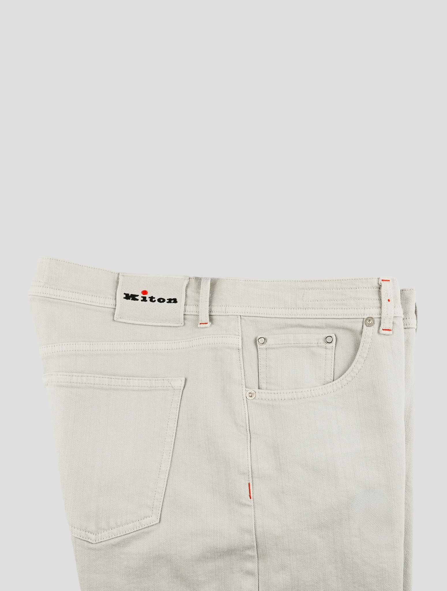 Kiton White Cotton Short Pants