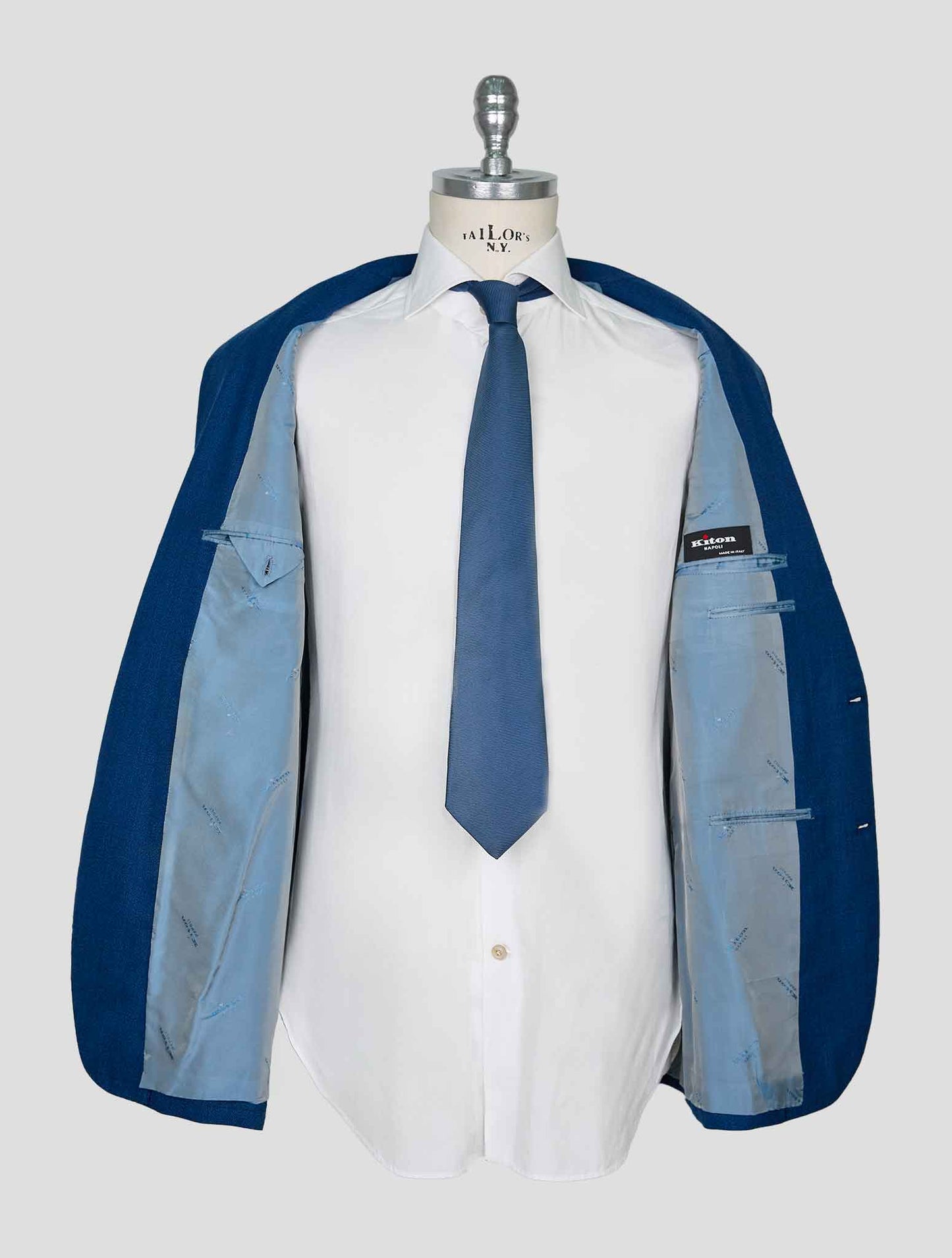Kiton Blue Virgin Wool Cashmere Suit