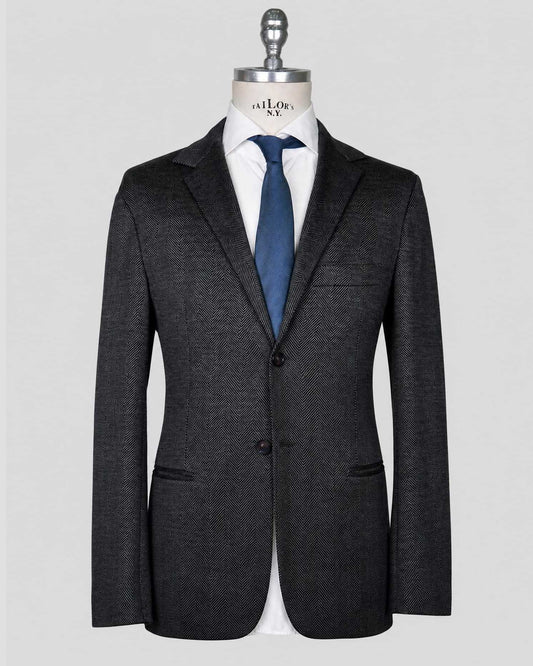 Kiton Knt Gray Wool Cashmere Pl Suit
