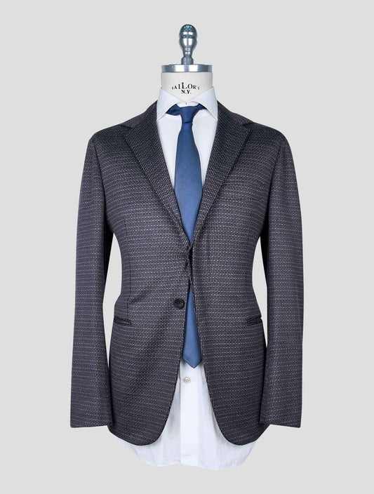 Kiton Knt Gray Wool Cashmere Pl Blazer
