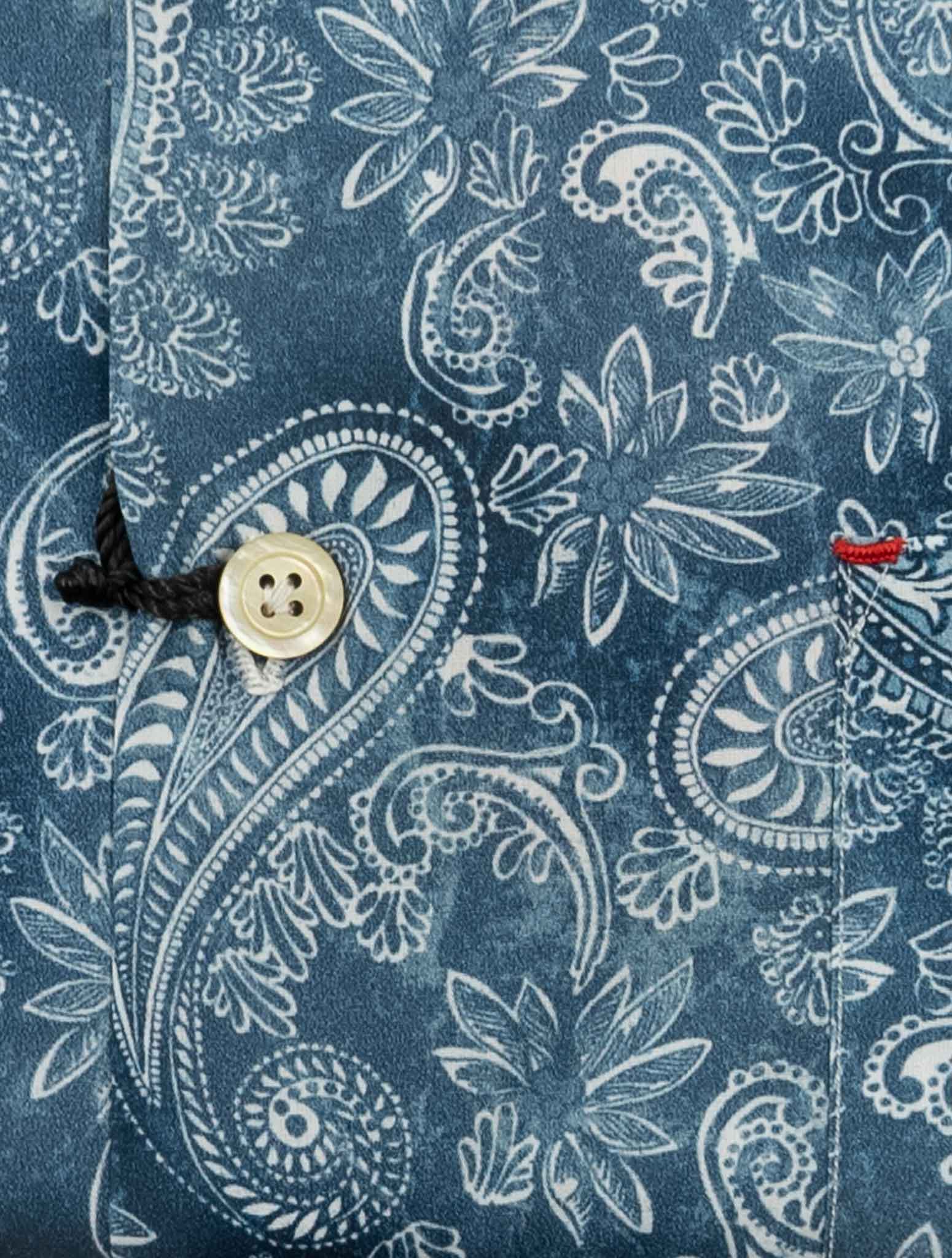 Kiton Blue White Cotton Shirt Nerano