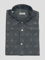 Kiton Gray Linen Cotton Washed Shirt Nerano