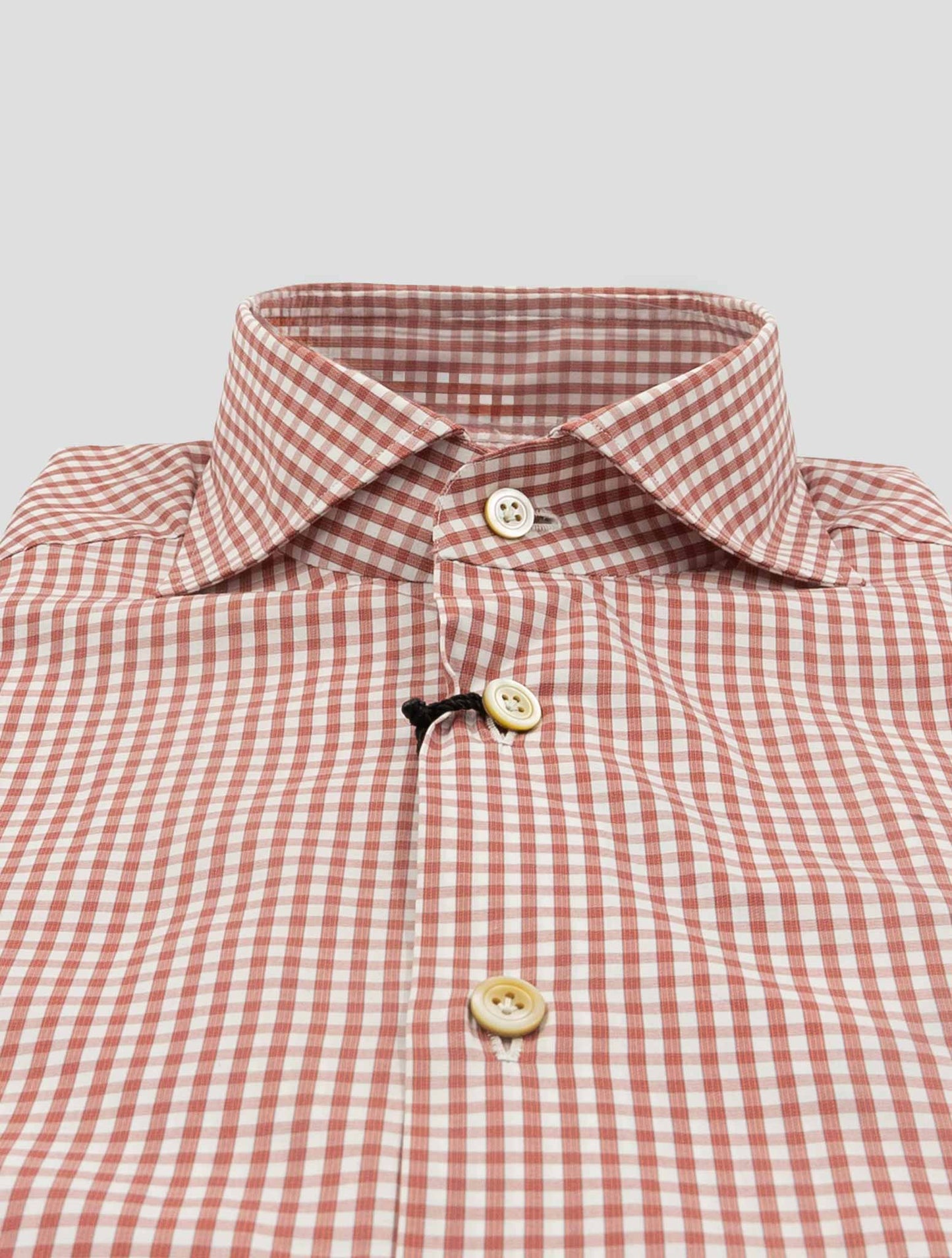 Kiton Red White Cotton Shirt