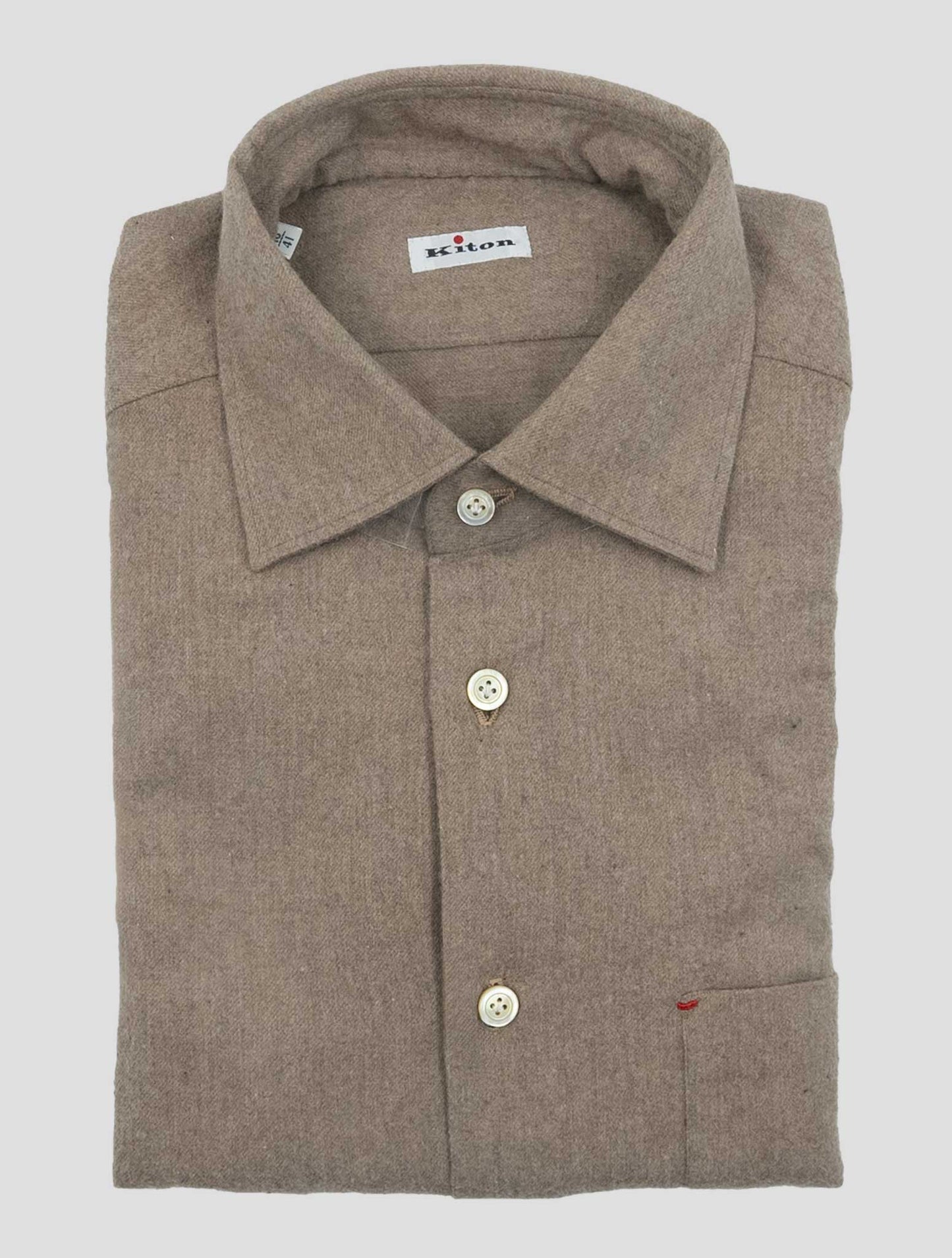 Kiton Beige Cotton Shirt Nerano
