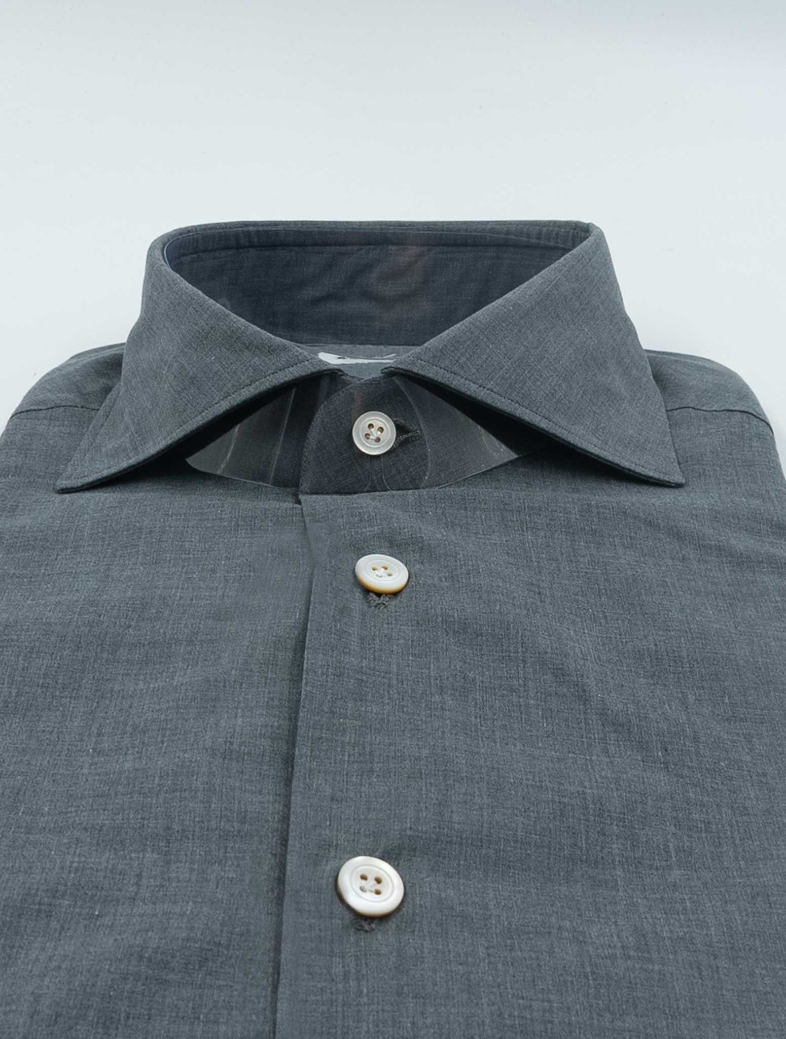 Kiton Gray Cotton Shirt
