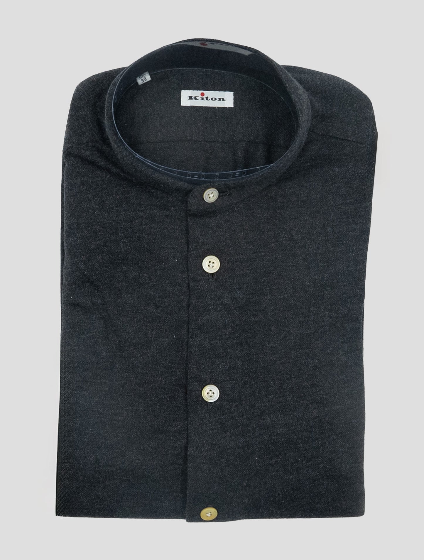 Kiton Gray Cotton Cashmere Korean Shirt