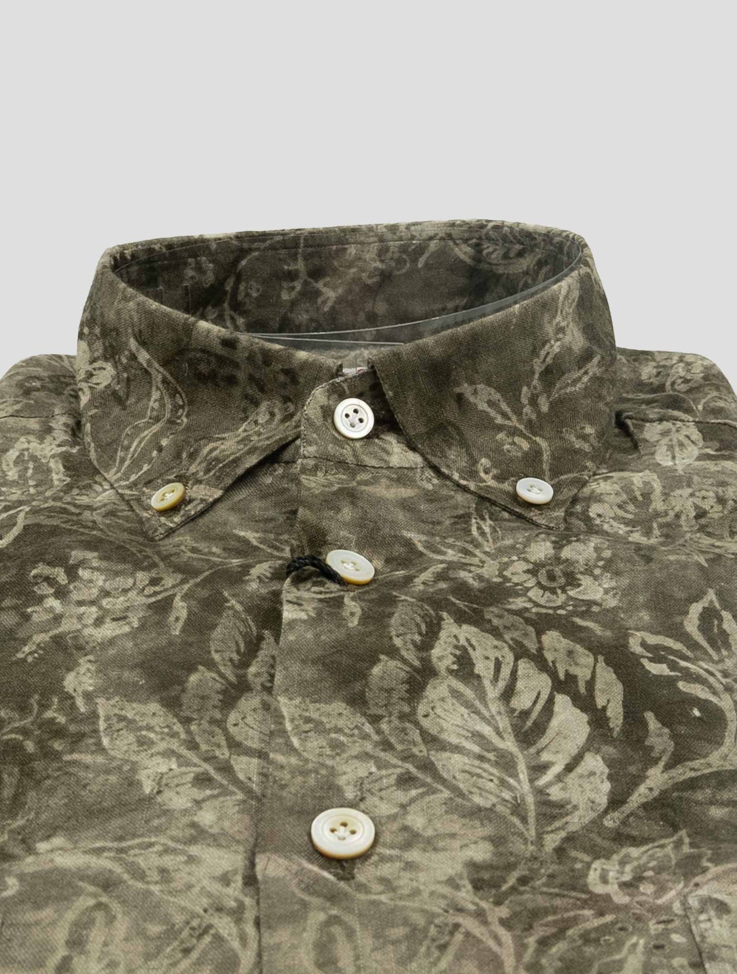Kiton Brown Linen Shirt