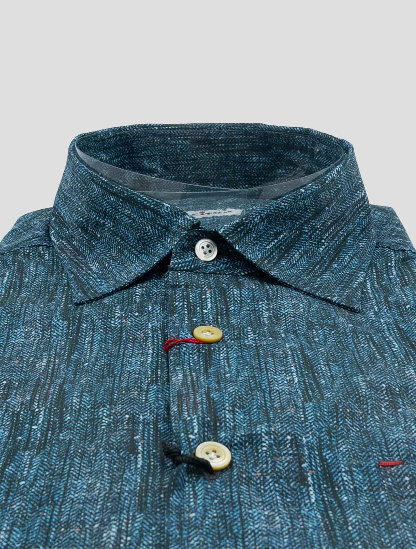Kiton Blue Cotton Shirt Nerano
