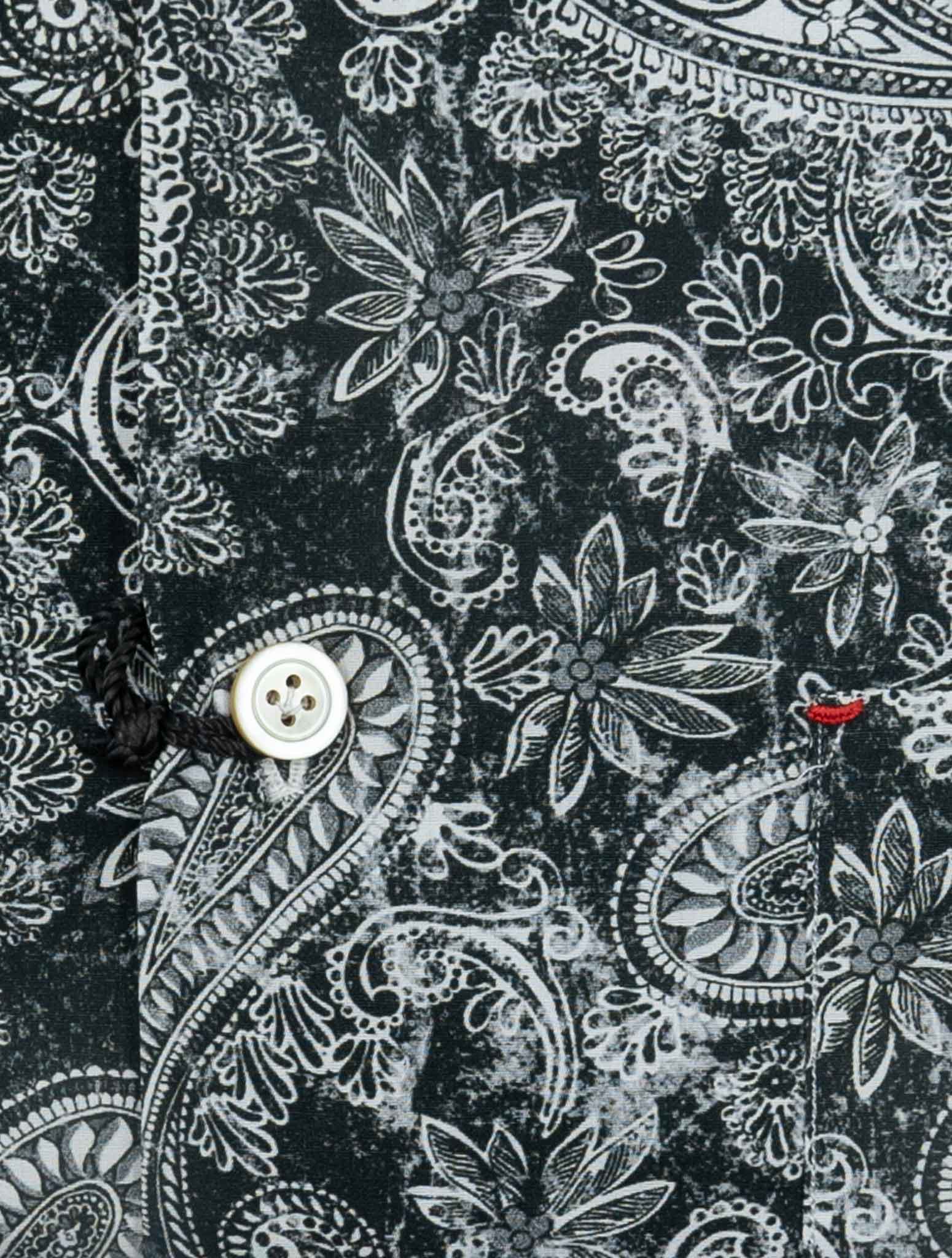 Kiton Black White Cotton Shirt Nerano